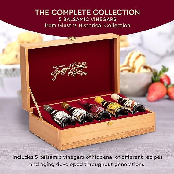 Giusti Historical Balsamic Vinegar of Modena in Wooden Box - 5 x 8.45 fl oz