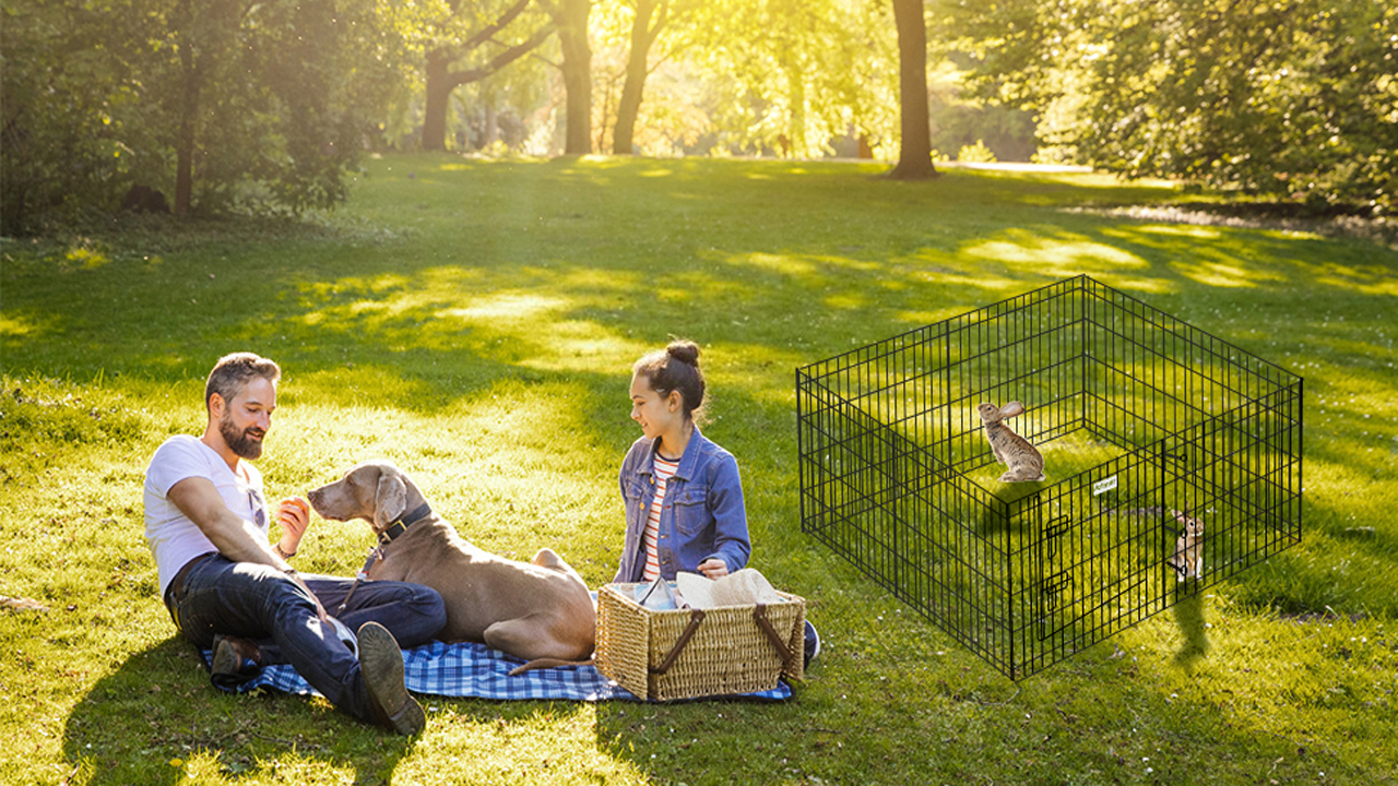 Pet Playpen Puppy Playpen Kennels Dog Fence Exercise Pen Gate Fence Foldable Dog Crate 8 Panels 24 Inch Kennels Pen… - Image 8