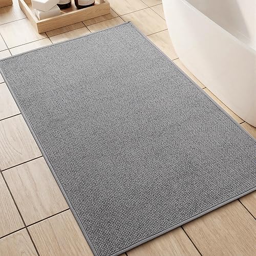 Miniatura 20 de YIHOUSE Alfombras y Alfombrillas de Baño de 16x24, Antideslizantes de Secado Rápido para Baño Absorbentes Ultra Delgadas Lavables a Máquina que
