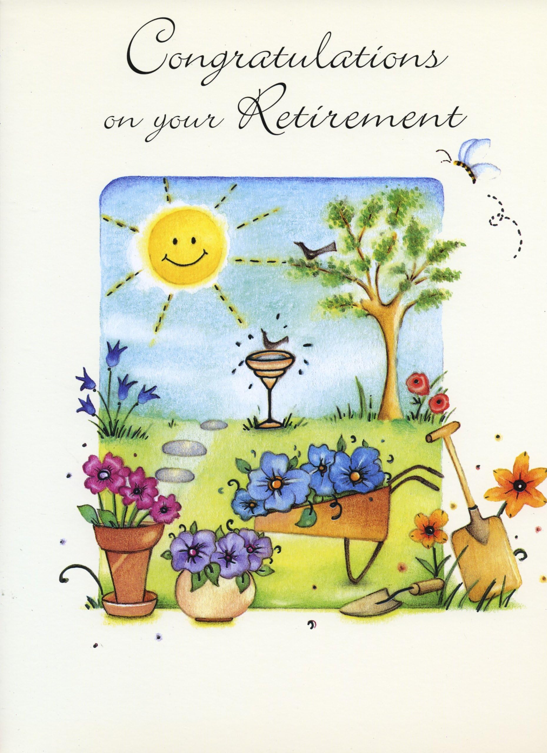 A4 Large Card - Congratulations On Your Retirement Card - Finished with Silver Foil