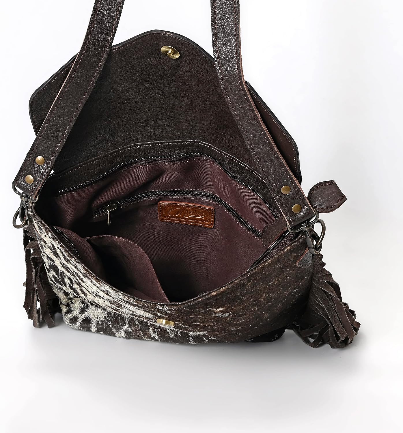 Merbaa Leather Crossbody Bag for Women made with Natural Cowhide Hand Tooled Western Design With Adjustable Detachable Strap