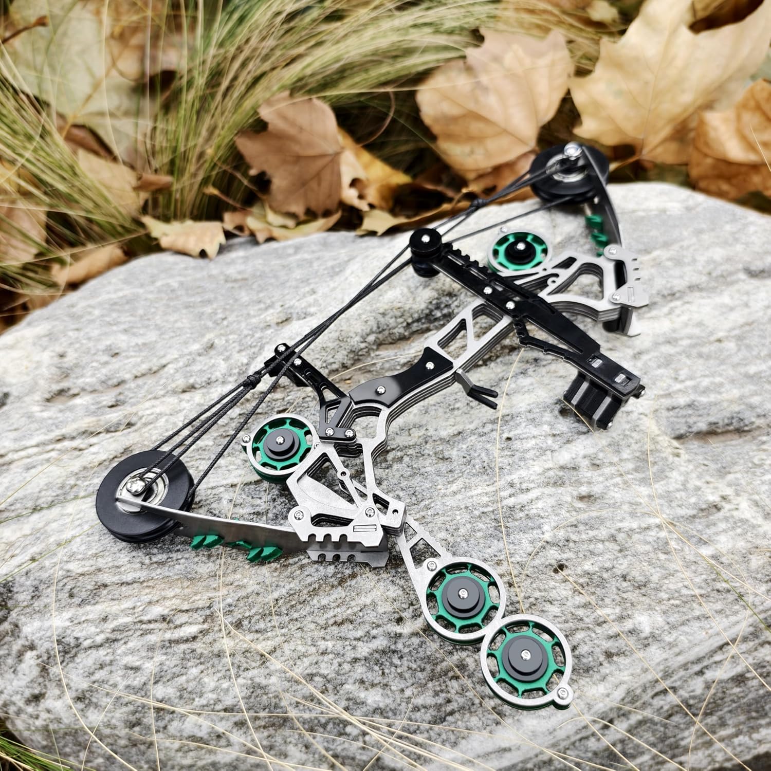 AMEYXGS 10.9inch Compound Bow Set Stainless Steel Includes 4/8 Arrows Bow Stabilizer Sight Rest Target Paper and Bow Stand