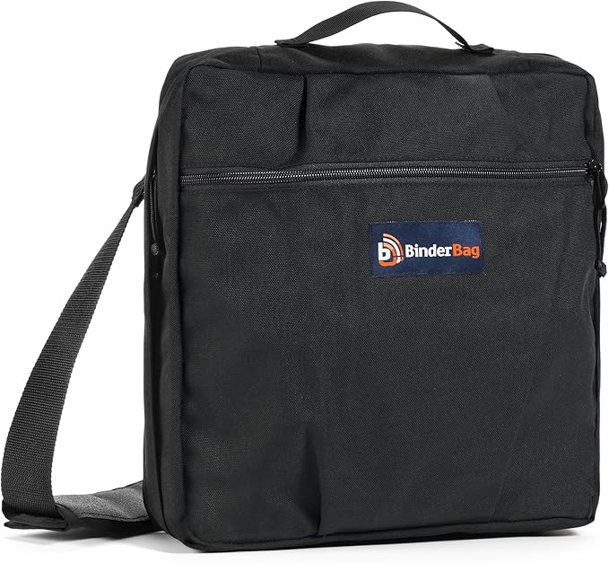 BinderBag Messenger Zippered 3Ring Binder Bag (Black) Amazon.co.uk