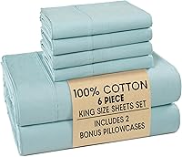 Vista 35 de Casa Platino Juego de sábanas tamaño Queen – Sábanas 100% algodón tamaño Queen refrescantes con 4 fundas de almohada, sábana bajera de bolsillo
