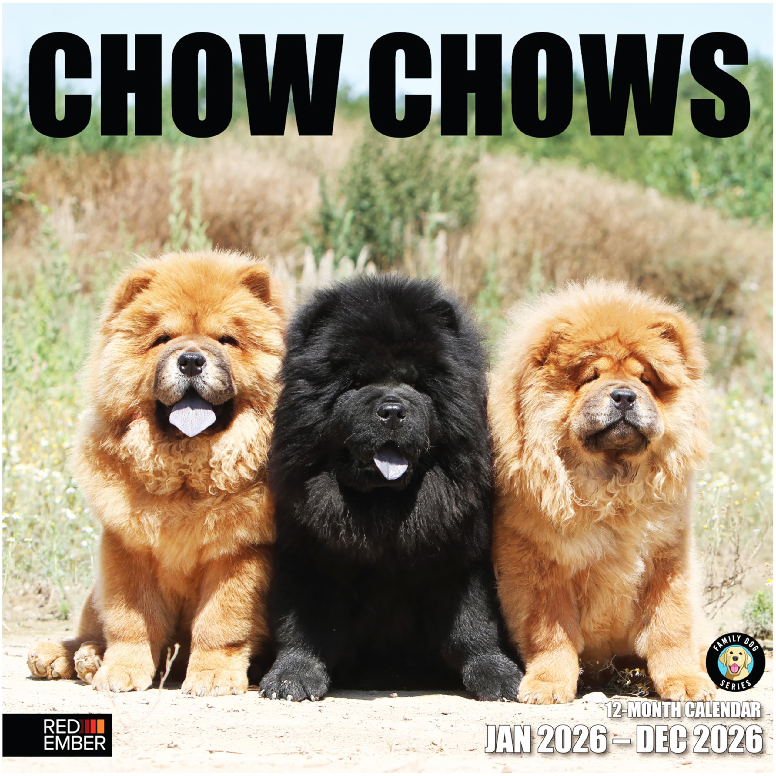 RED EMBER Chow Chows 2026 Wall Calendar 12 Month | 12" x 24" Open | Thick & Sturdy Paper |Giftable | Cute Puppy Dog Calendar 2026