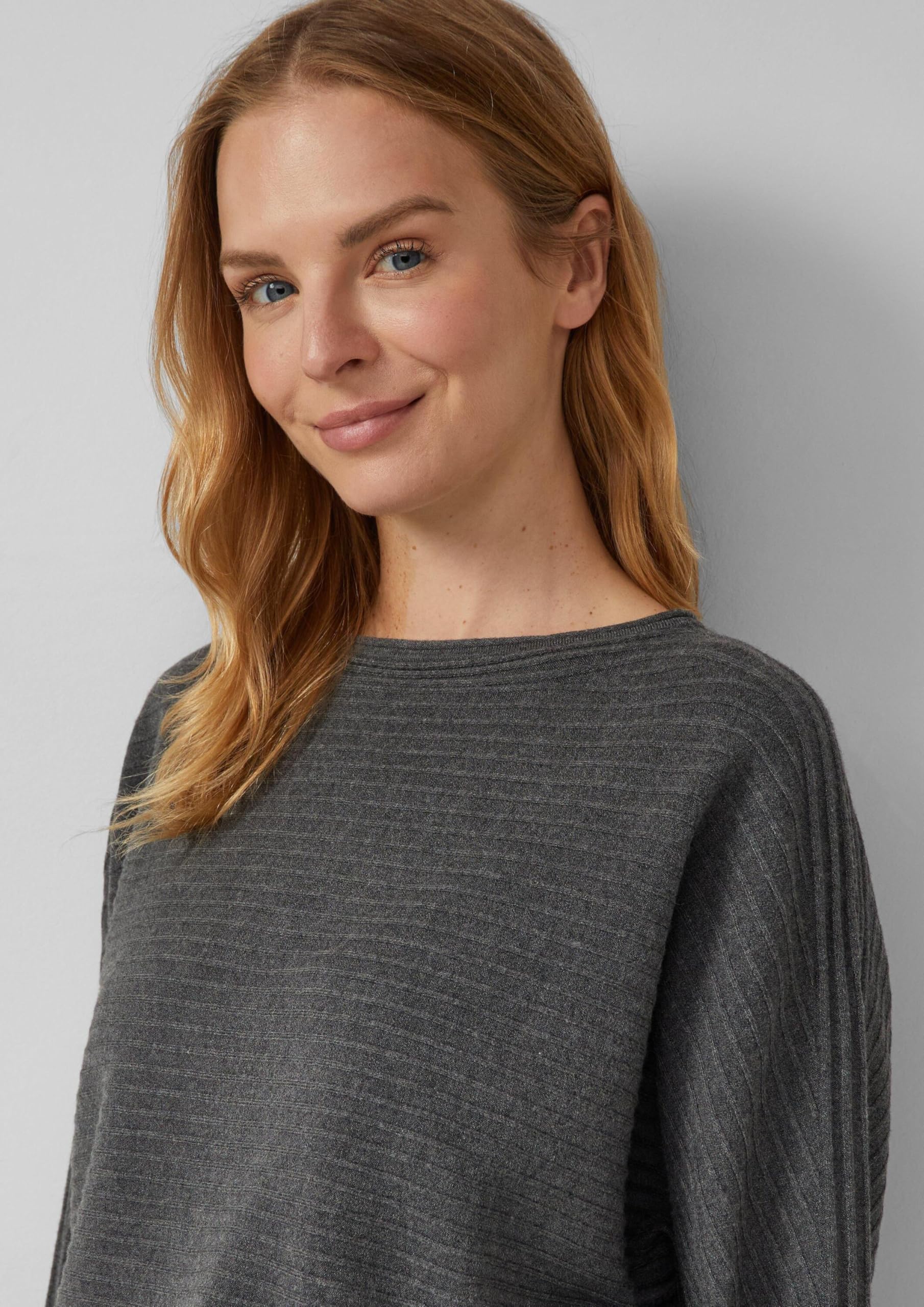 s.Oliver Damen Strickpullover – Relaxed Fit, Fledermausärmel, Rundhals