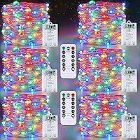 Vista 15 de Paquete de 4 luces de hadas que funcionan con pilas con temporizador de control remoto, tira de luces LED para decoración de interiores
