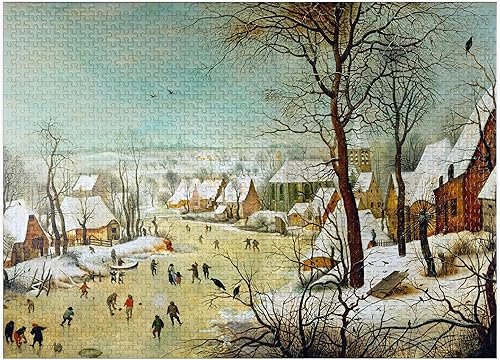 MyPuzzle 1565 - Paisaje invernal con patinadores - Rompecabezas prémium de 1000 piezas para adultos