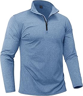 Men's Quarter Zip Pullover Premium Fleece Lined Heather Long Sleeve Golf Shirts Midweight 1/4 Half Zip Sweatshirts