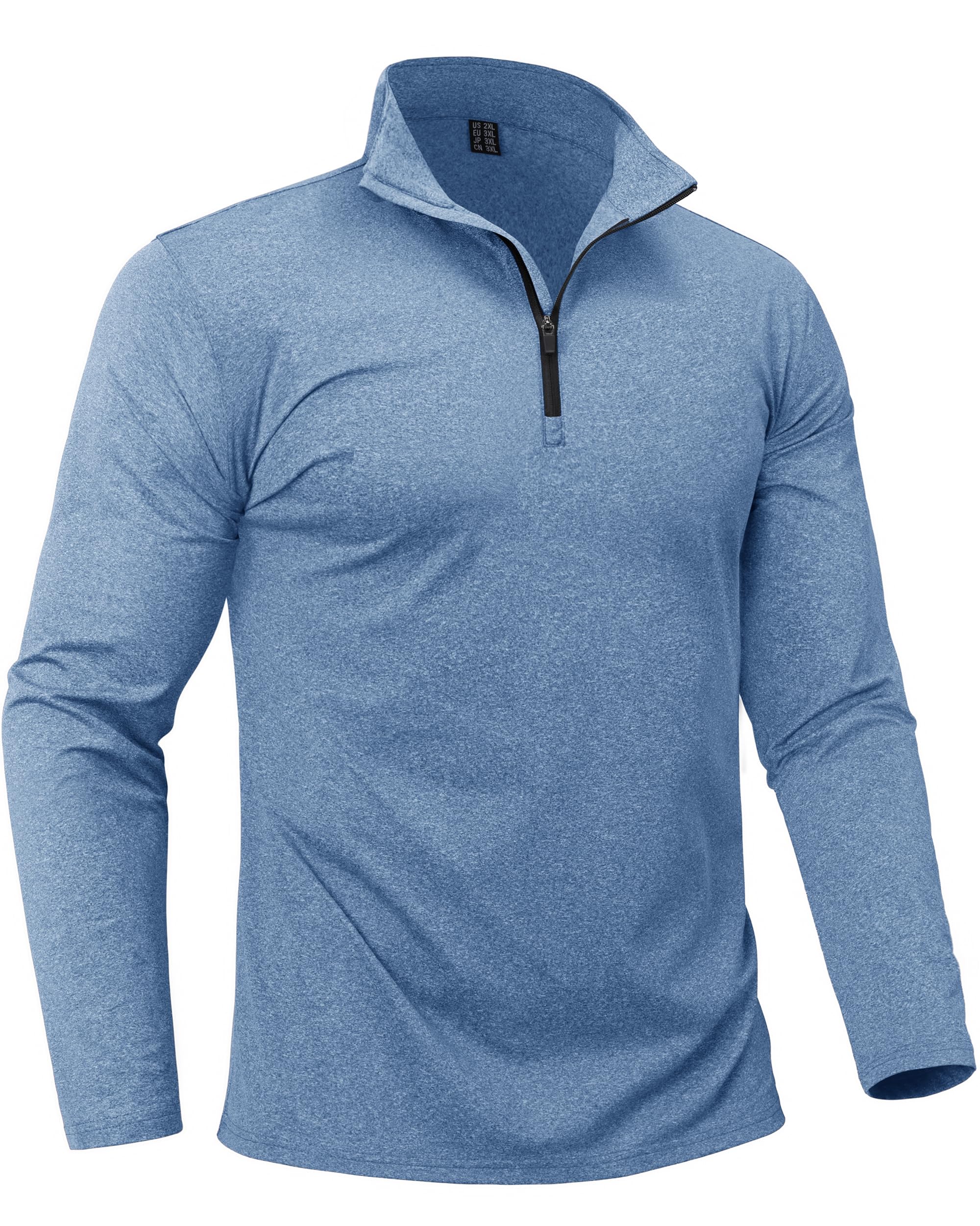 Boladeci Men's Quarter Zip Pullover Premium Fleece Lined Heather Long Sleeve Golf Shirts Midweight 1/4 Half Zip Sweatshirts