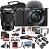 Cámara Sony ZV-E10 con lentes 16-50mm y 18-105mm (Negro) y monitor | Para fotografía y video | Video 4K | Sensor APS-C de 24.2 MP + 2 tarjetas de memoria de 64GB + monitor + micrófono (ILCZV-E10L) 1