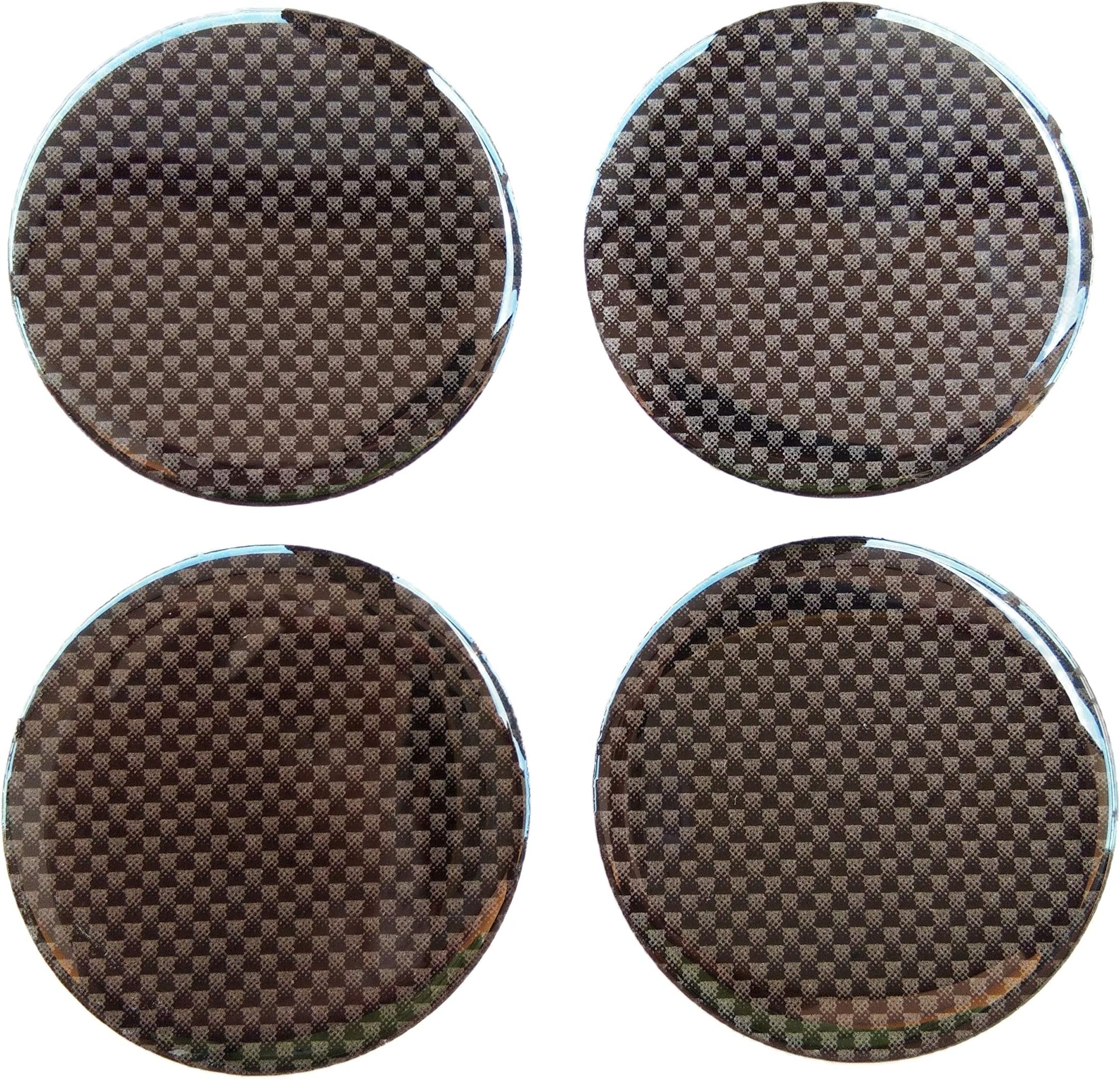 45 mm Domed Wheel Cap Hub Decal Decals Center Plain Kevlar Carbon Fiber 4 Pcs Gloss 3D Gel Rear Resin Motorcycle Sticker Badge Trunk Truck Rims All Series Racing Automotive