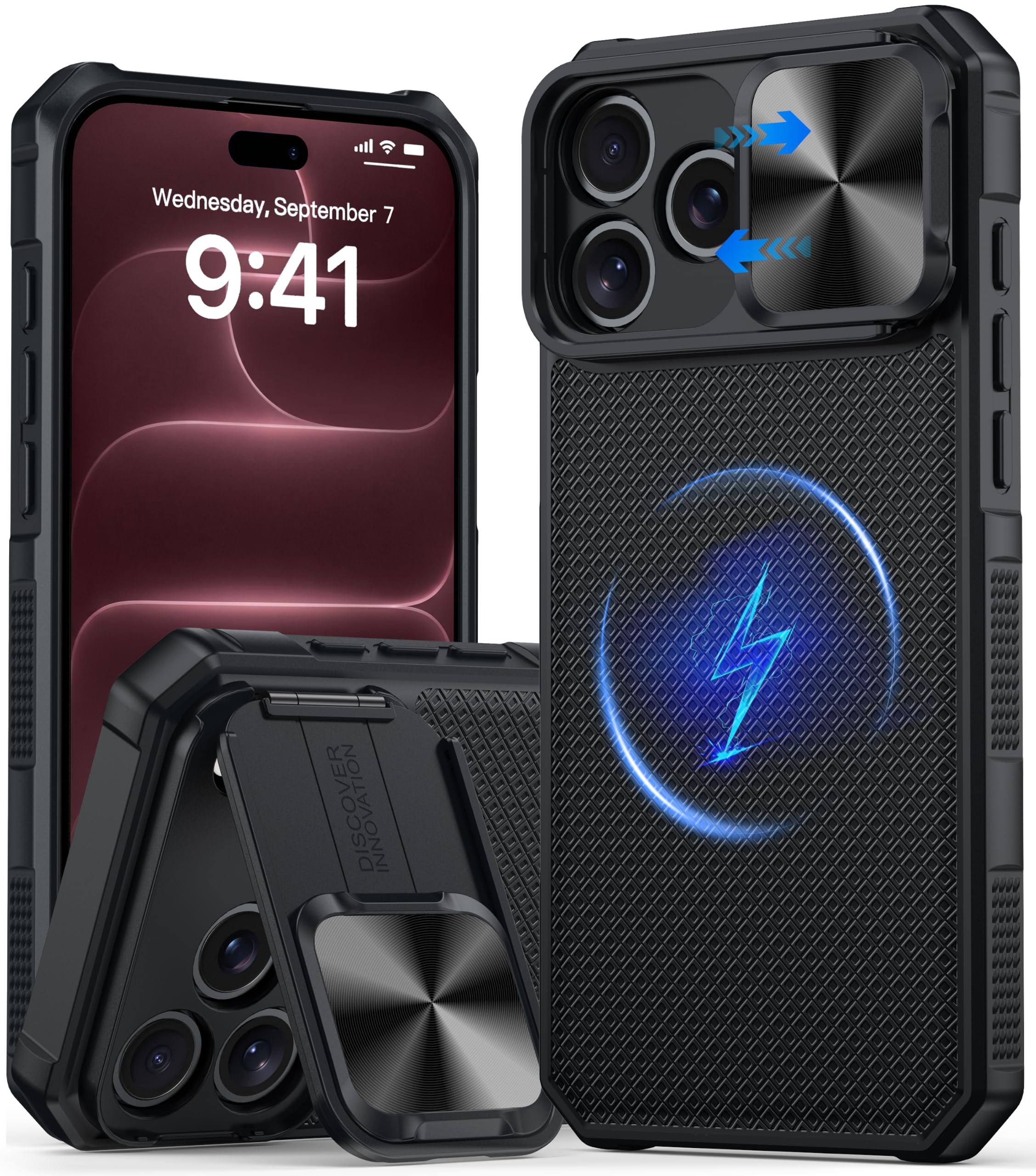 for iPhone 18 Pro Case with Slide Camera Cover, Fit for Magsafe