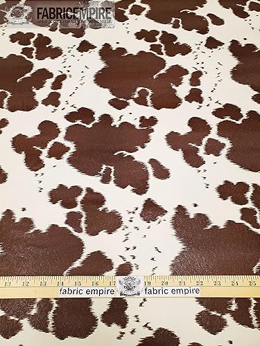 Miniatura 3 de The Yard - Tela de textura de vinilo para tapicería en relieve, piel falsa de vaca, 54 pulgadas de ancho, vendido por The Yard (café sobre crema)