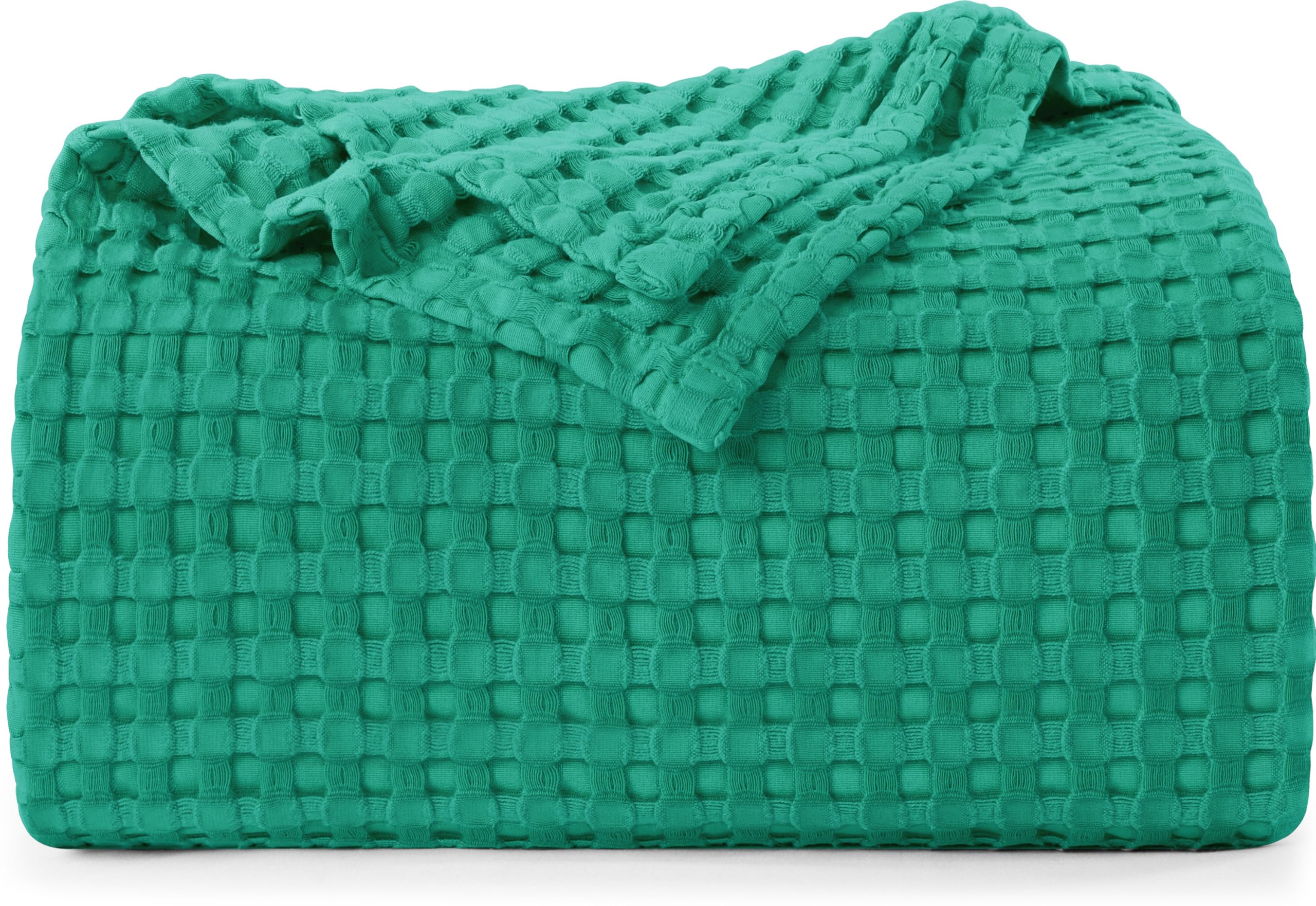 Utopia Bedding Cotton Waffle Blanket 300 GSM (Emerald Green - 228x182 cm) Soft Lightweight Breathable Bed Blanket Big Size Layering Any Bed for All Season โ image 1