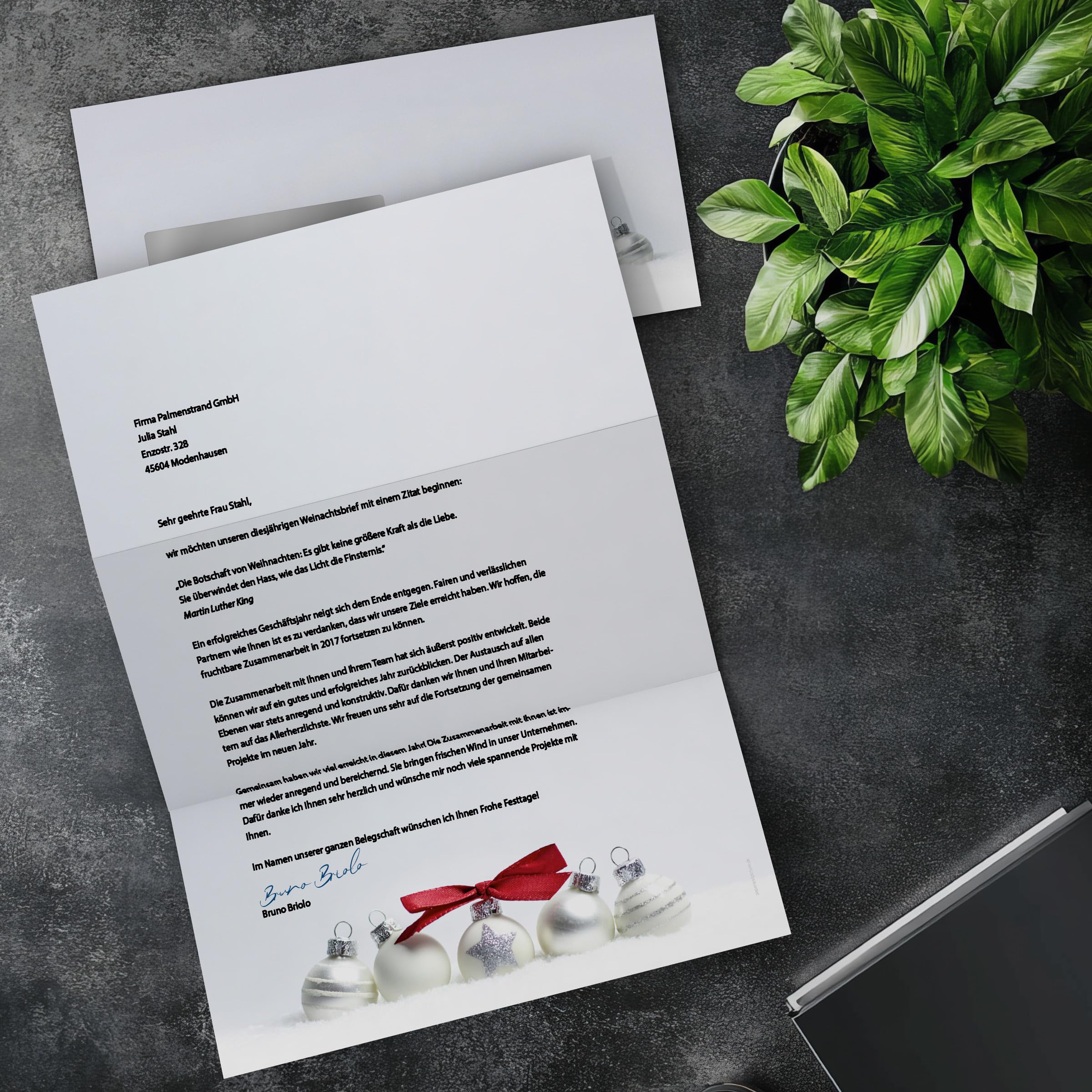 Weihnachtsbriefpapier-Set 100 Blatt A4 + 100 Kuverts mit Fenster