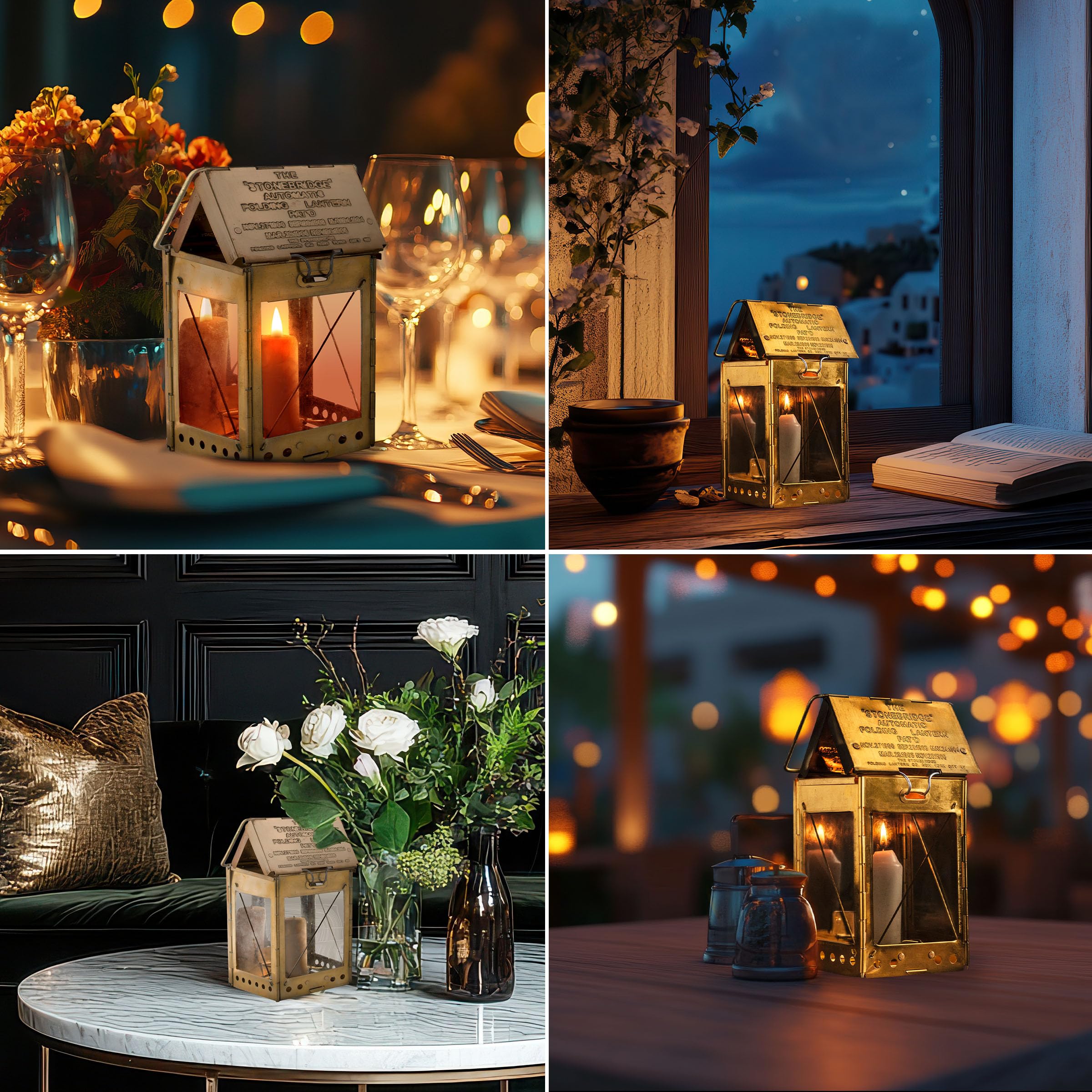 ライト・ランタン STONEBRIDGE FOLDING LANTERN Stonebridge Brass Lantern Complete Set | Garrett Wade