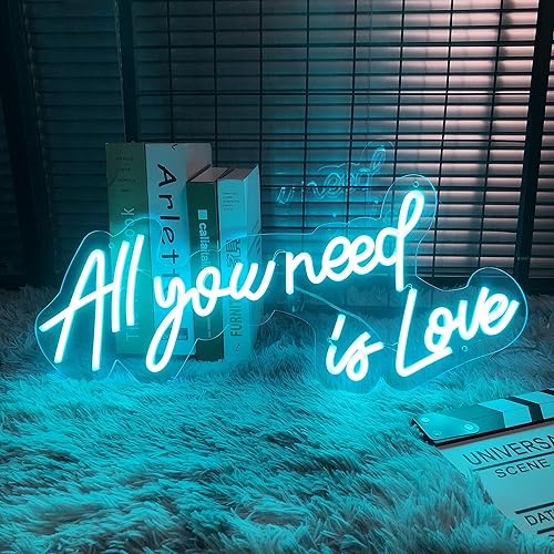 Miniatura 2 de Letrero de neón con texto en inglés «All You Need is Love» para decoración de pared, luces de neón para decoración de pared, decoración de arte de