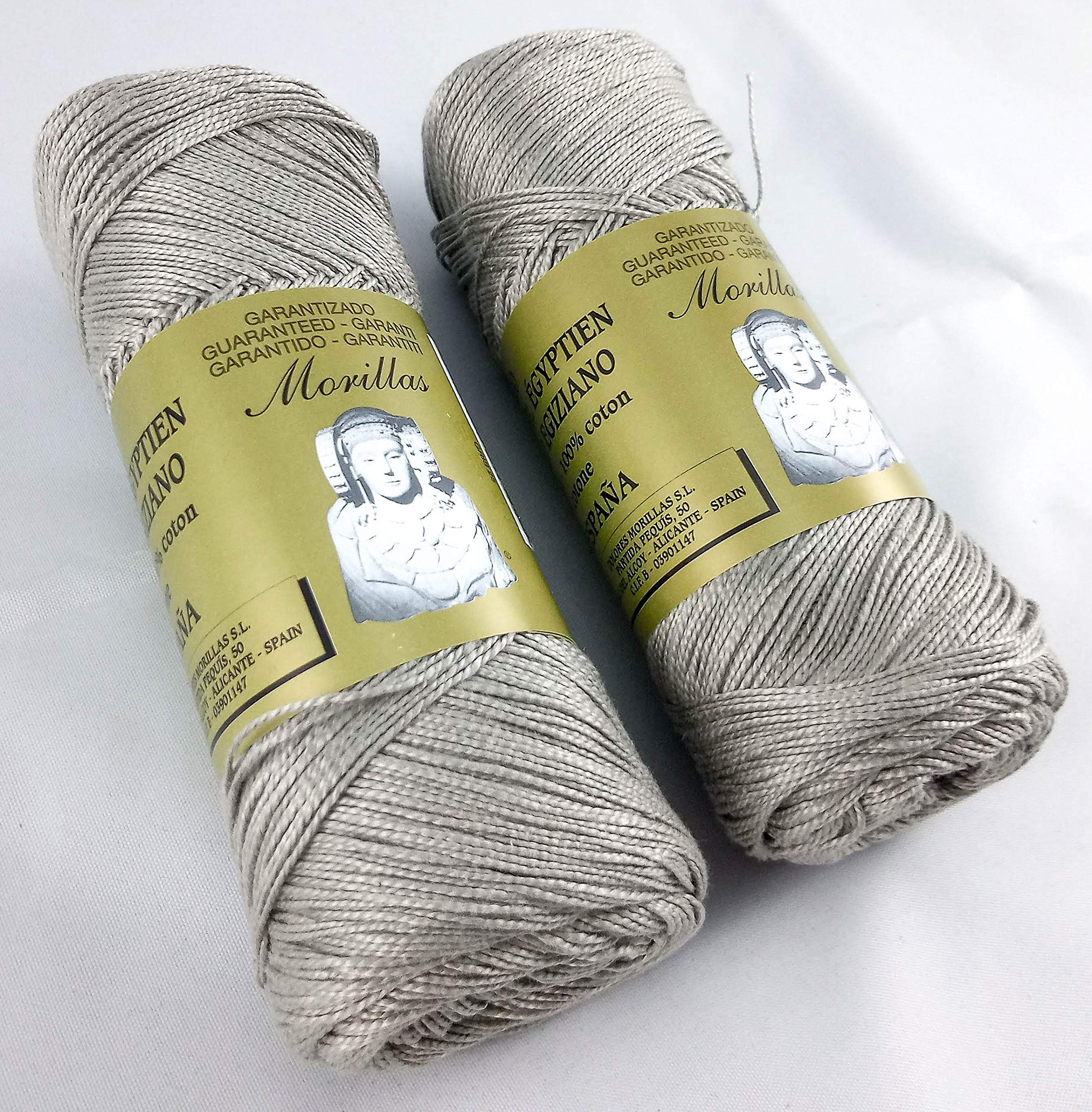 Pack de Zepelines de Algodón perlé 100% egipcio mercerizado para DIY y tejer a mano labores de ganchillo o punto con un acabado elegante. (16 unidades Perlé N5, Blanco