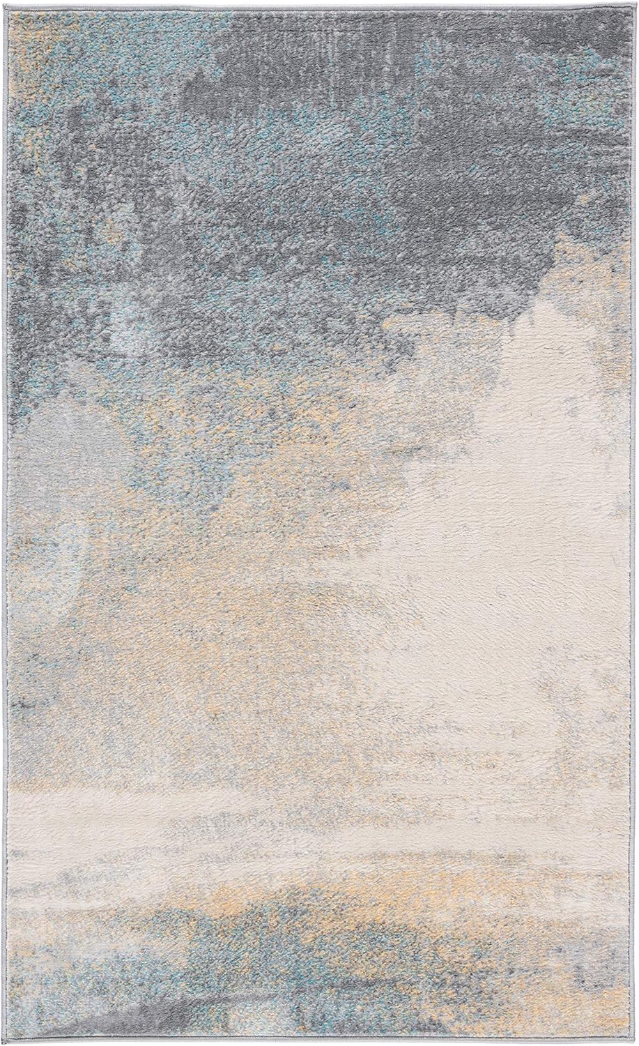 SAFAVIEH Jasper Collection Accent Rug - 2' x 4', Grey & Gold, Modern Abstract Design, Non-Shedding & Easy Care, Ideal for High Traffic Areas in Entryway, Living Room, Bedroom (JSP114A)