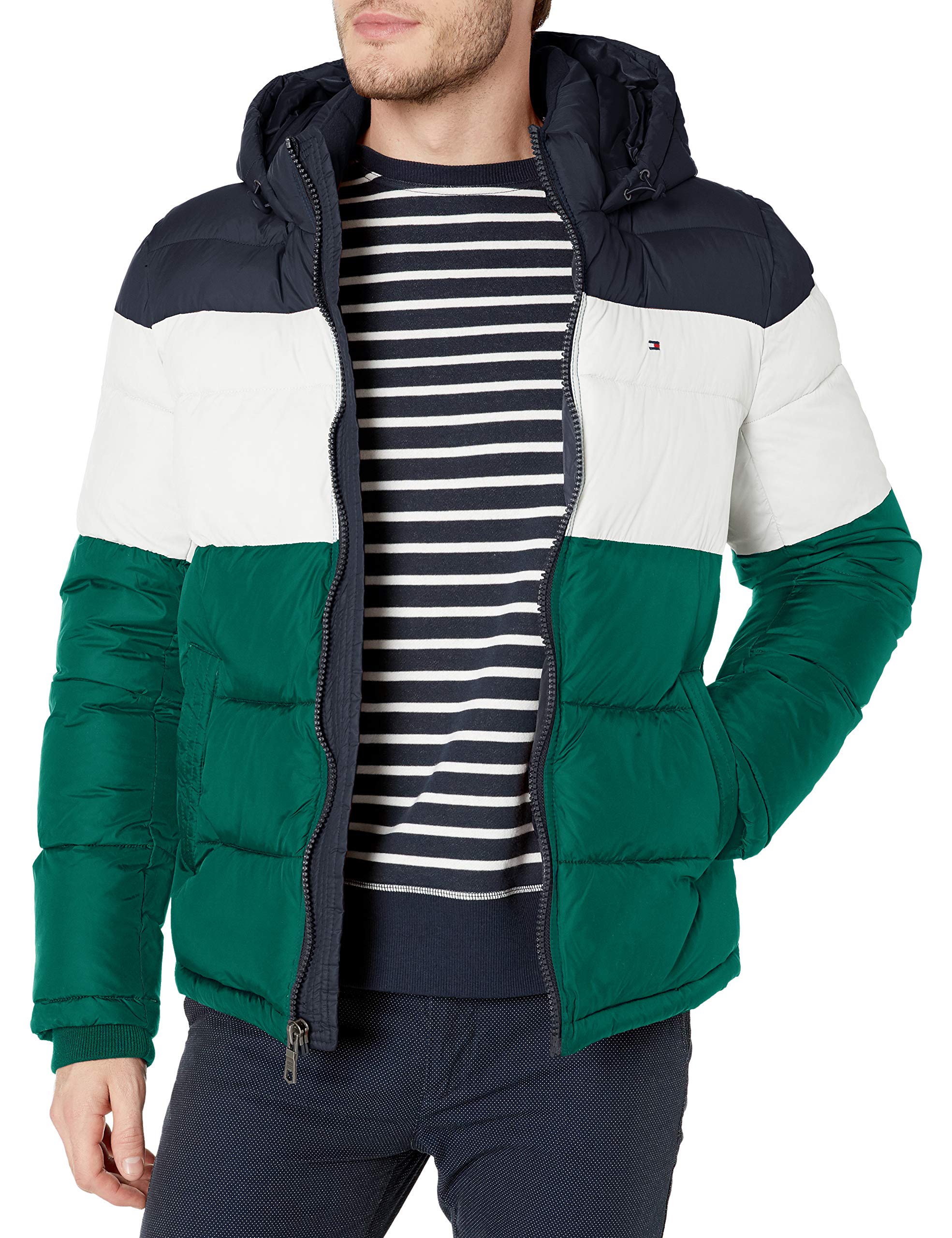 Tommy Hilfiger Men's Down Alternative Hooded Puffer Jacket (Standard and Big & Tall)