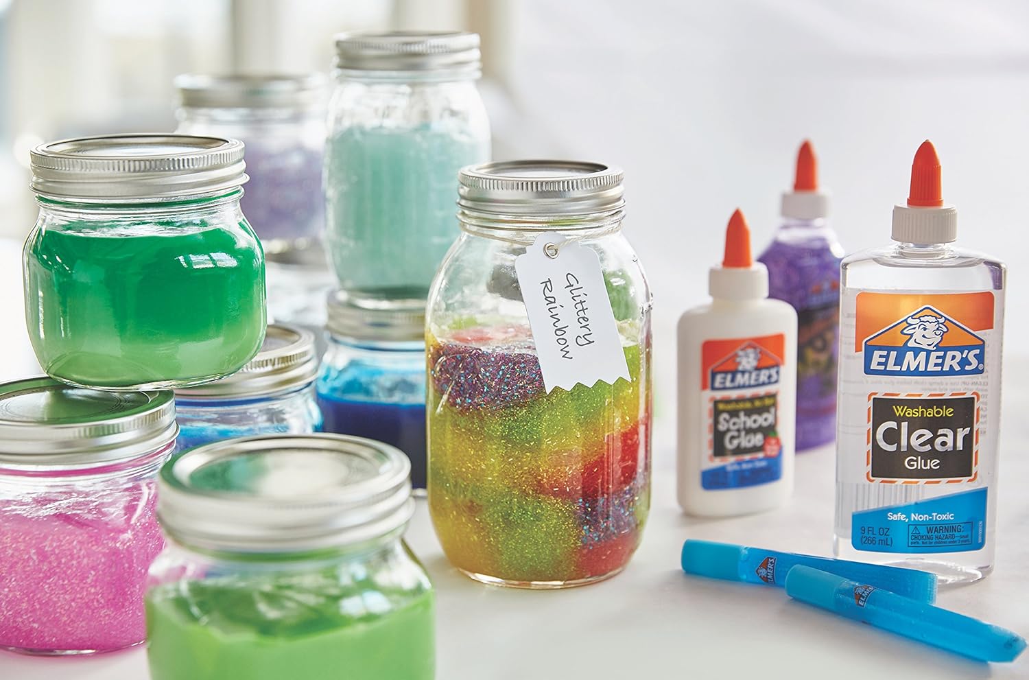 Elmer's 3D Washable Glitter Glue Pens, 31 Rainbow and Glitter Colors (E198) : Everything Else