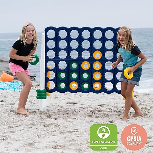 Miniatura 118 de ECR4Kids ELR-12507 - Juego Jumbo de 4 en fila, juego de patio trasero para niños, para interiores o exteriores, divertido juego para adultos