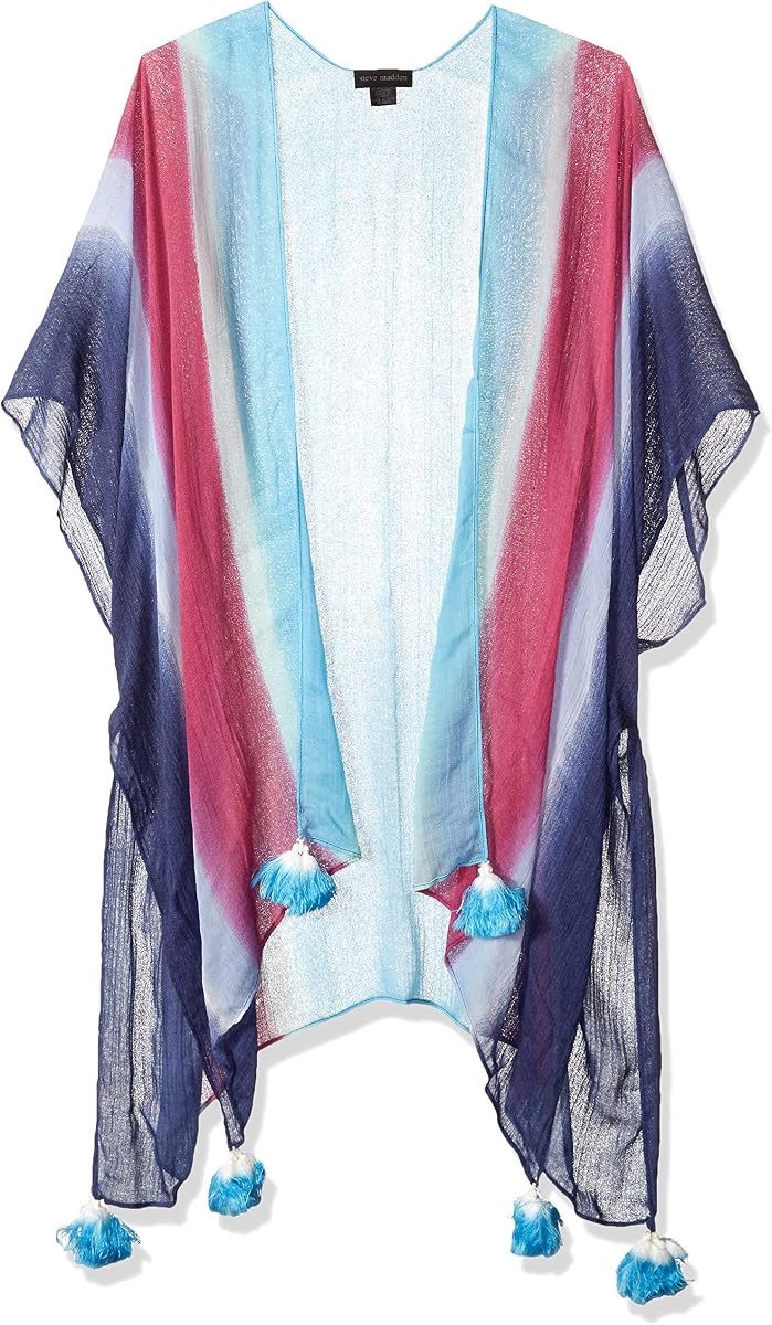 Steve Madden Women's RAINBOW BY THE SEA BOHO TOPPER Accessory, navy, One Size