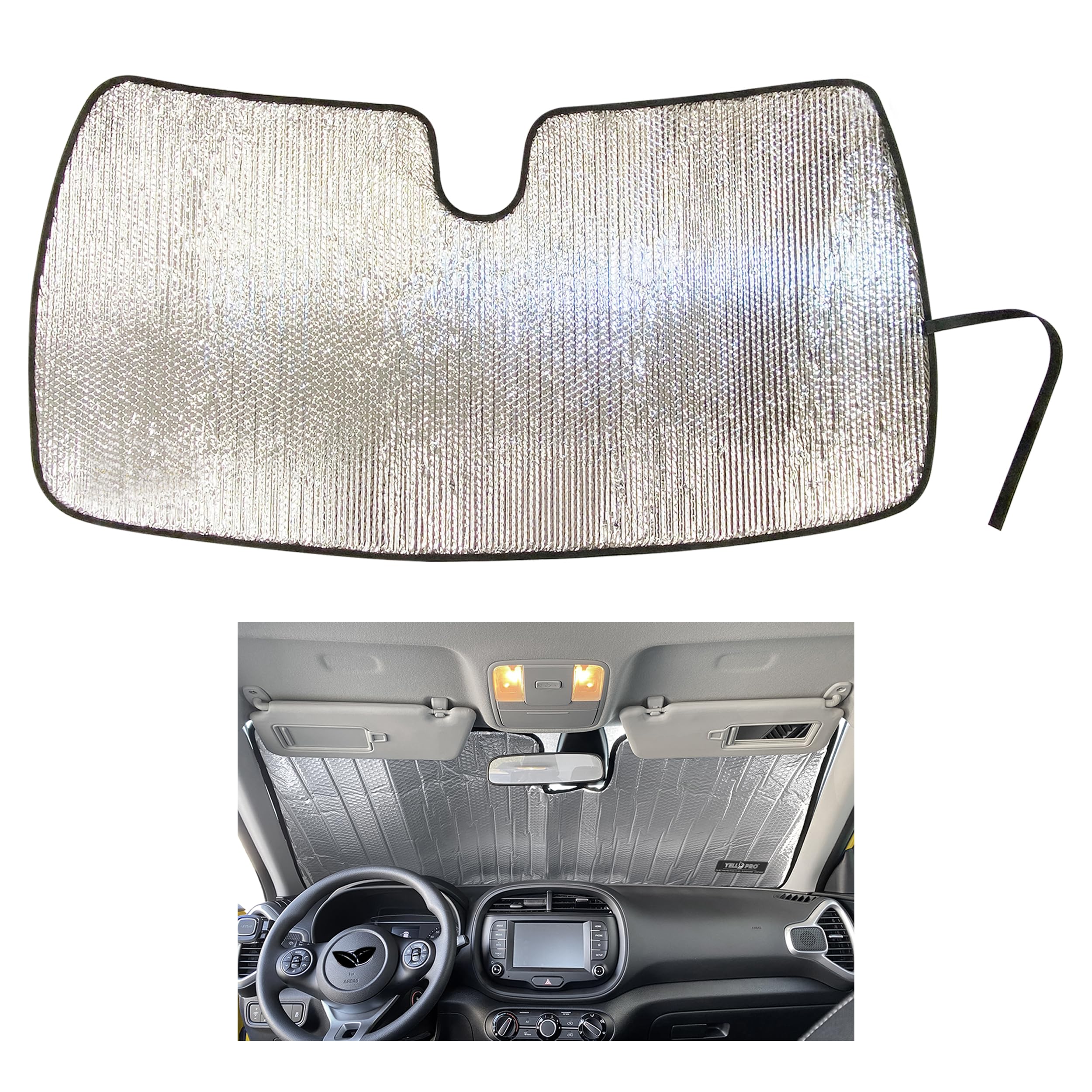 YelloPro Custom Fit Reflective Front Windshield Sunshade for 2020 2021 2022 2023 2024 2025 Kia Soul SUV, Accessories UV Reflector Sun Protection