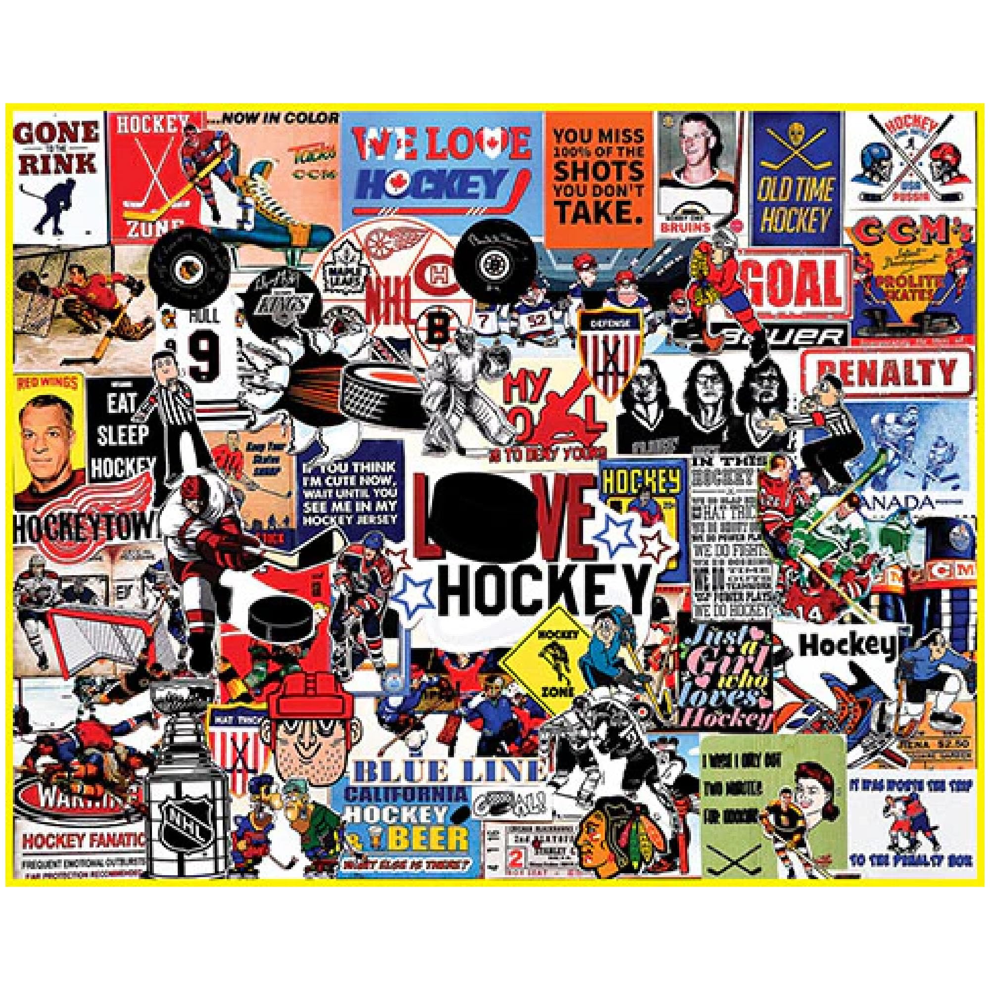White Mountain - I Love Hockey, Puzzle da 1000 pezzi, Hockey Puzzle, NHL