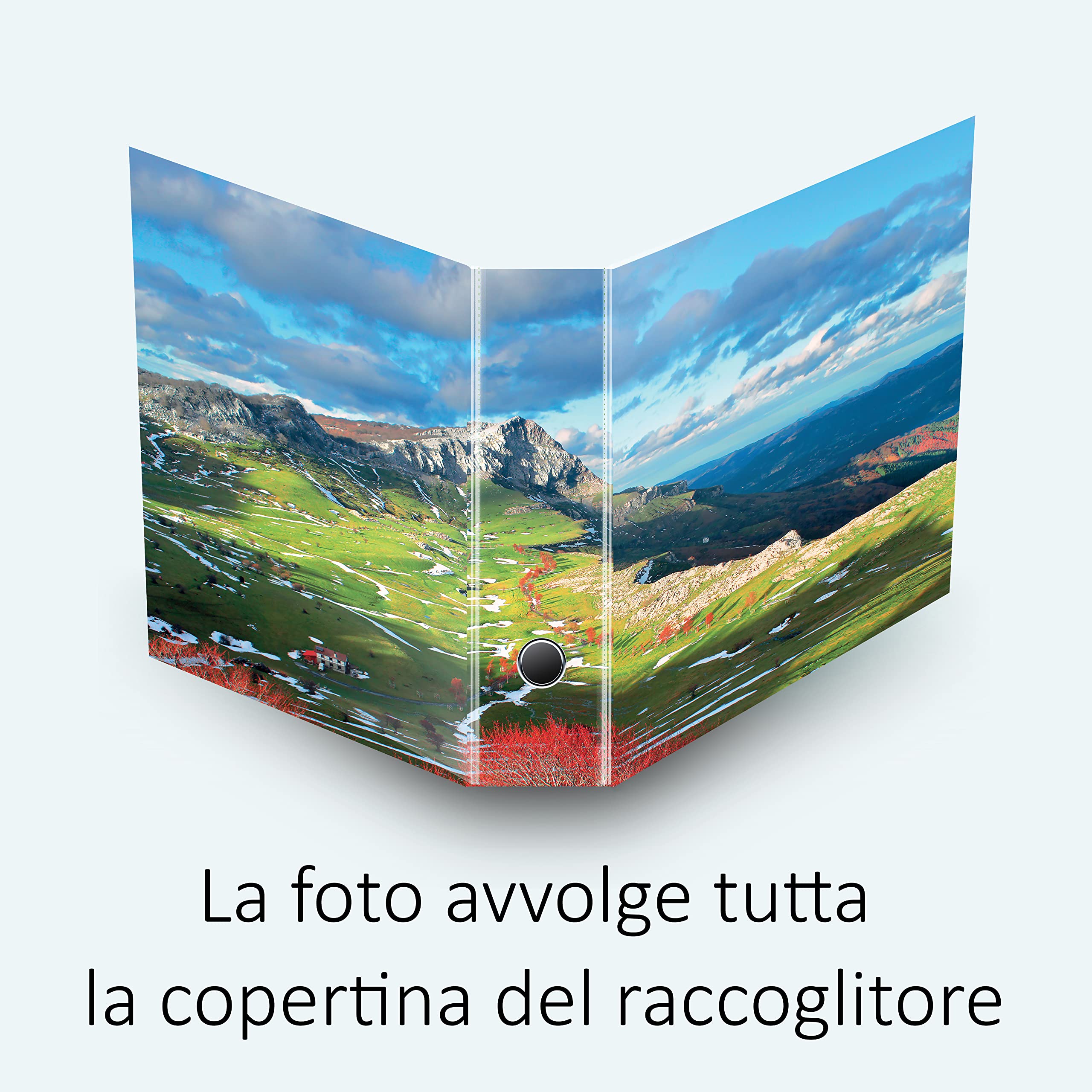 Set da 3 raccoglitori ad anelli - MONTAGNA con PRATI (H31 cm con 4 anelli)