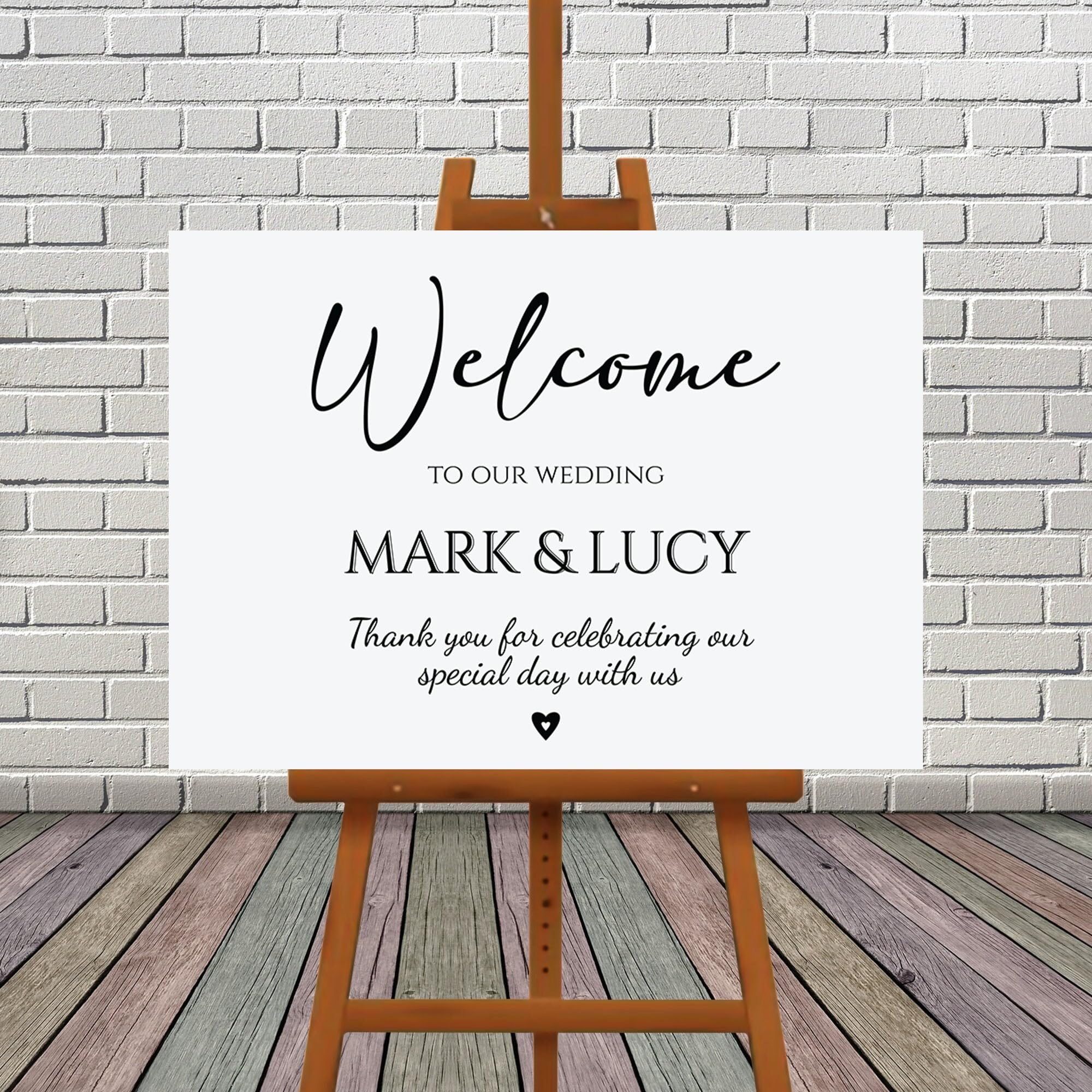 Minimalist Wedding Welcome Sign, A1, A2, A3 or A4, Simplistic Welcome Sign, Wedding Sign, Large Printed Welcome Sign, Modern Calligraphy