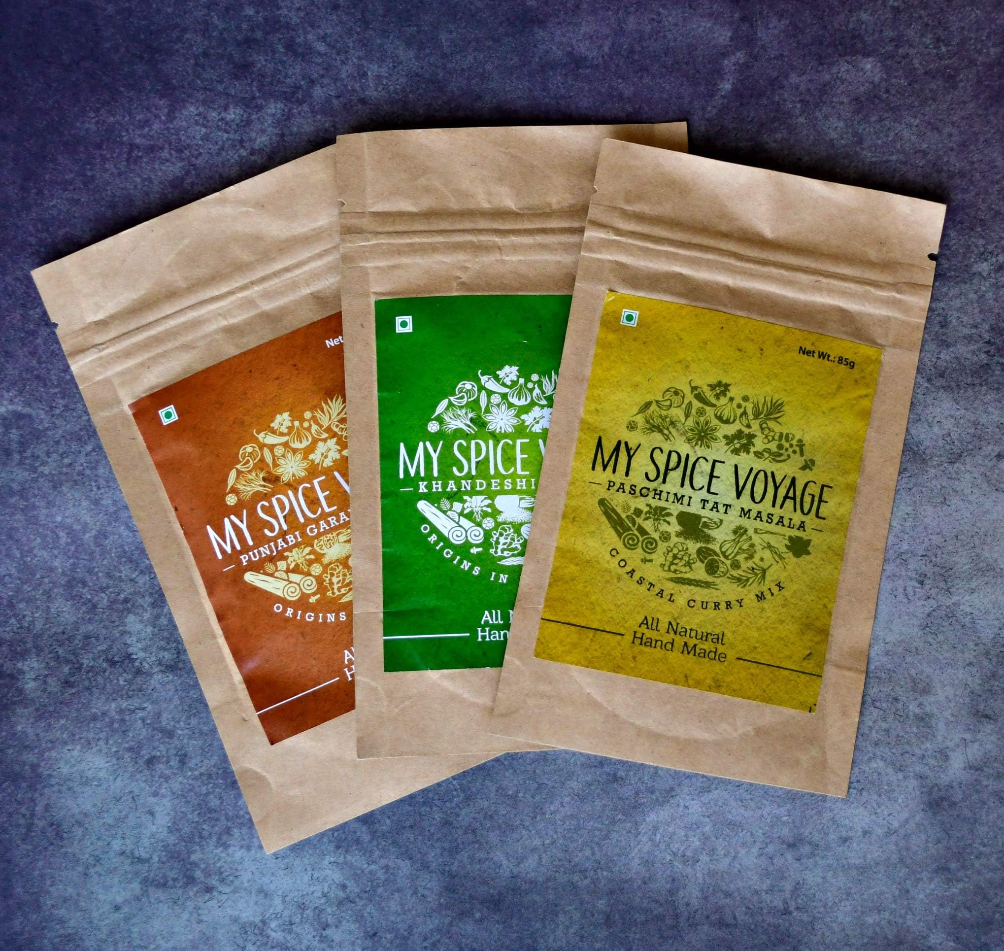 My Spice Voyage, Spice Powders,Set of 3 Combo Pack ,Hand Made, 50 GMS