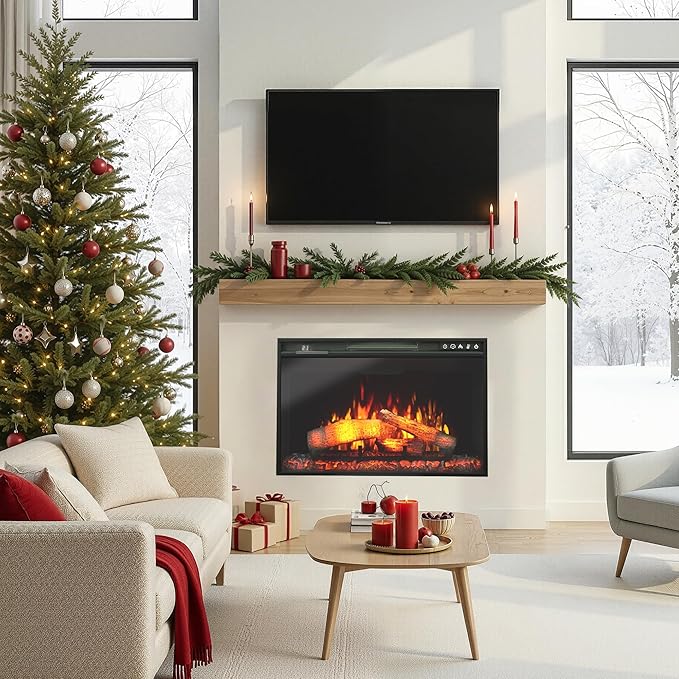 Chimenea Eléctrica 26 Pulgadas 1500W Empotrable Control Remoto miniatura 2