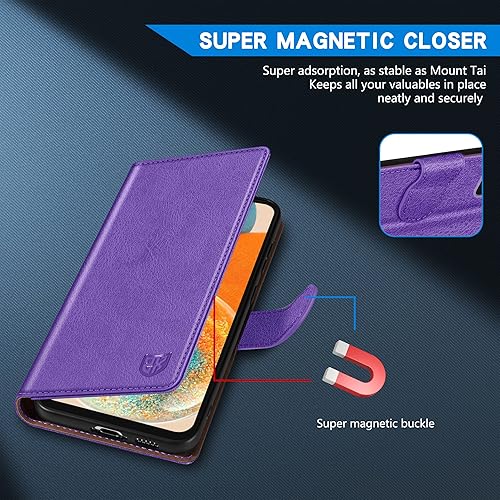 Miniatura 3 de ZZXX Funda tipo cartera para Samsung Galaxy A23 5G4G con bloqueo RFID, ranura para tarjetas, función atril, cierre magnético, funda protectora de