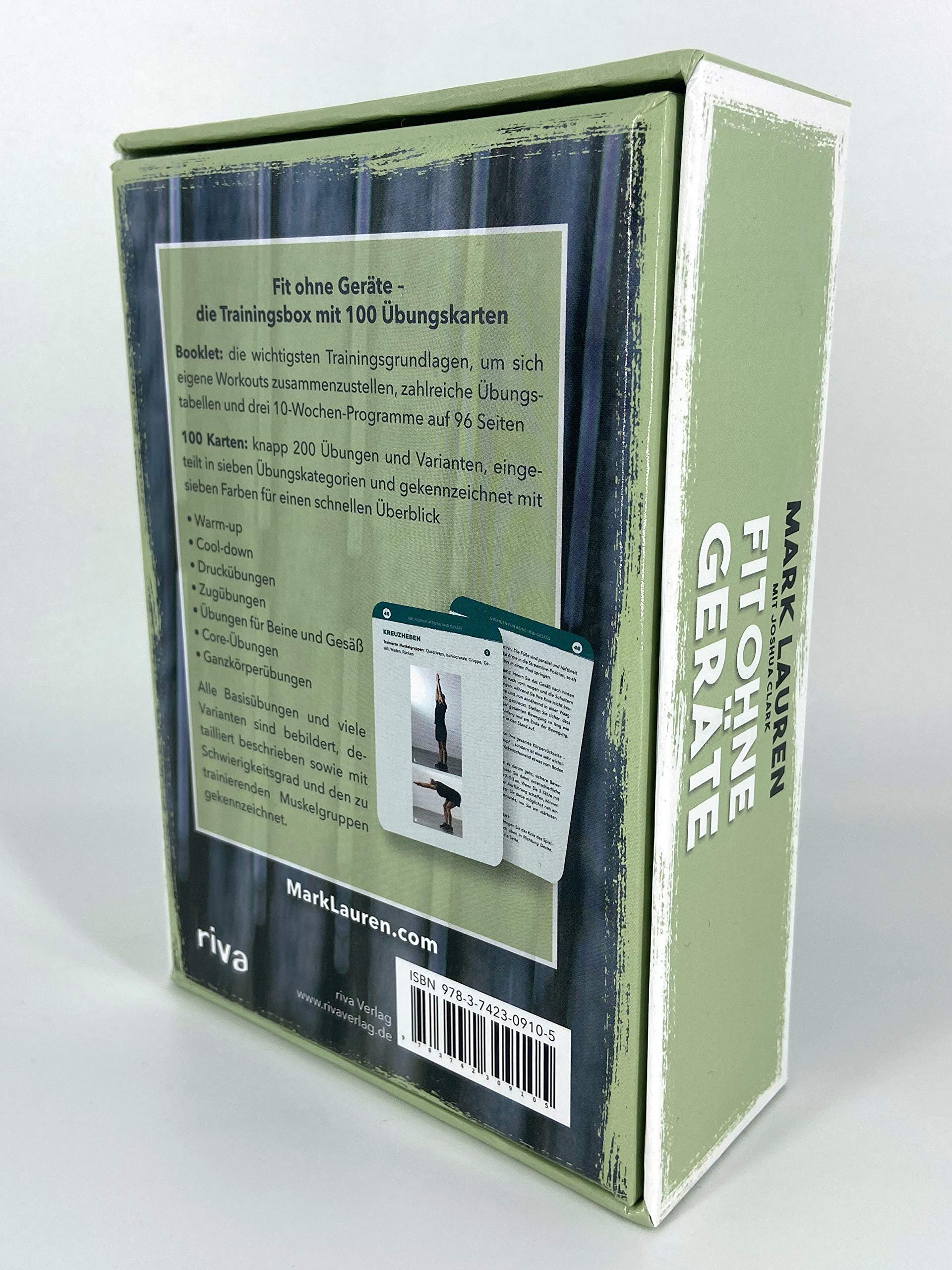 Fit ohne Geräte – Kartenset: Trainieren mit dem eigenen Körpergewicht. 100 Übungskarten mit Begleitbuch