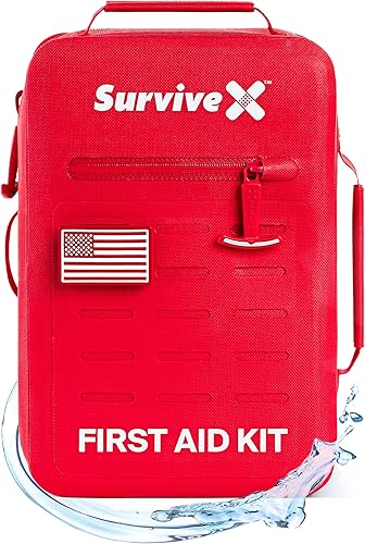 Kit de primeros auxilios impermeable grande para automóvil, viajes y hogar, kit de emergencia para senderismo, camping, mochilero y al aire libre,