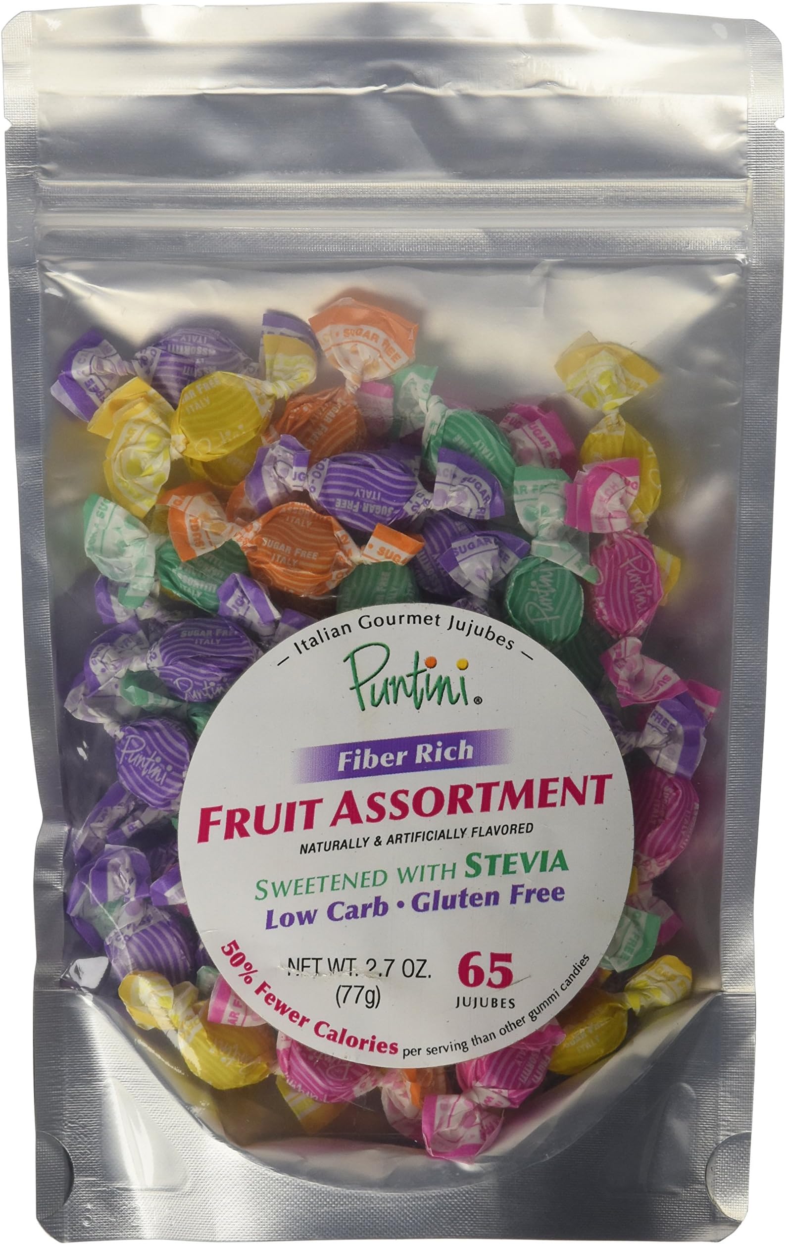 Sugar Free Fruit Gummy Puntini Candy - 65ct Bag