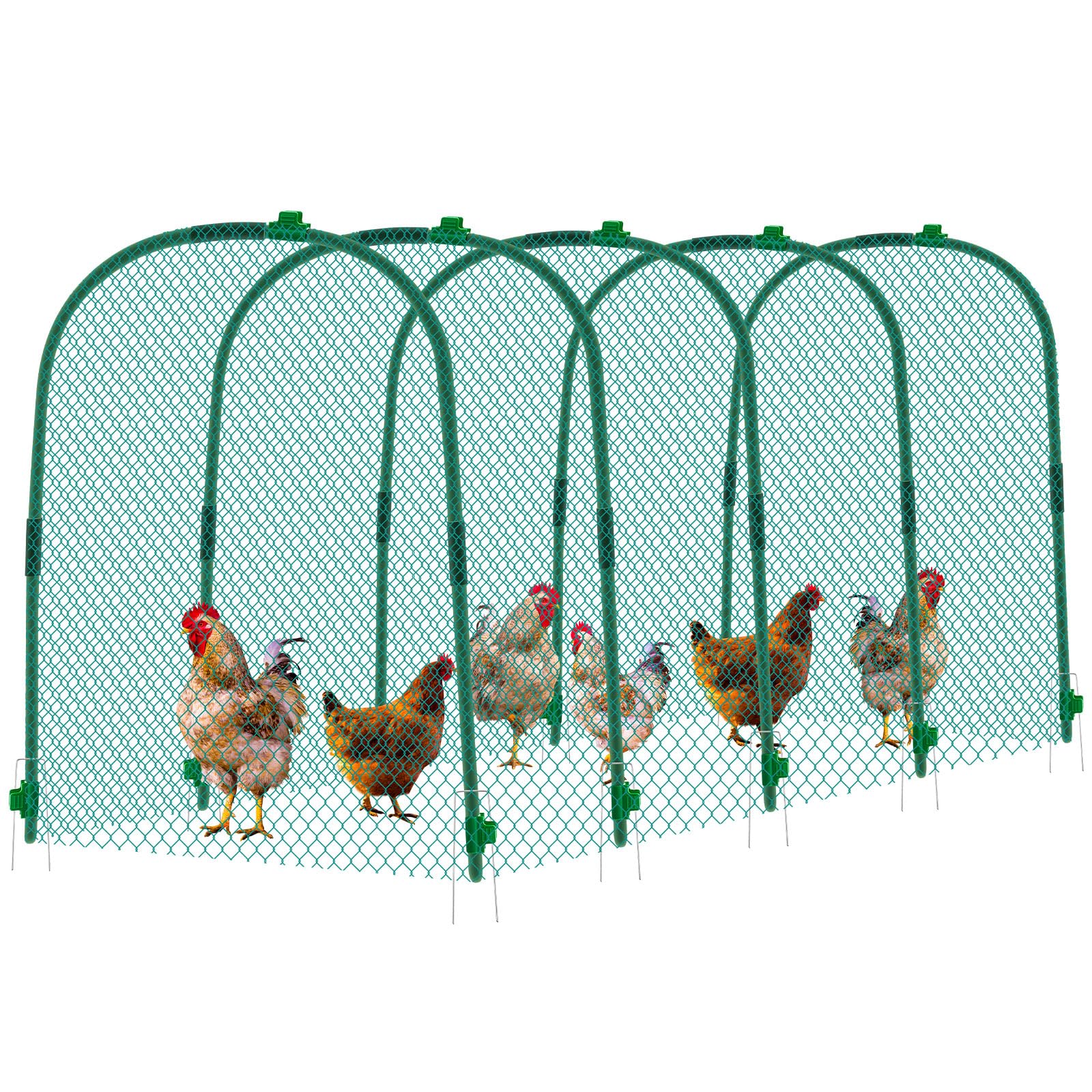 Yalikop Large Chicken Tunnel Coop Run, 157 × 31.5 x 25.5 Inch, Easy to Install Green Yard Poultry Tunnel for Outdoor Yard, Ideal for Chickens, Ducks,