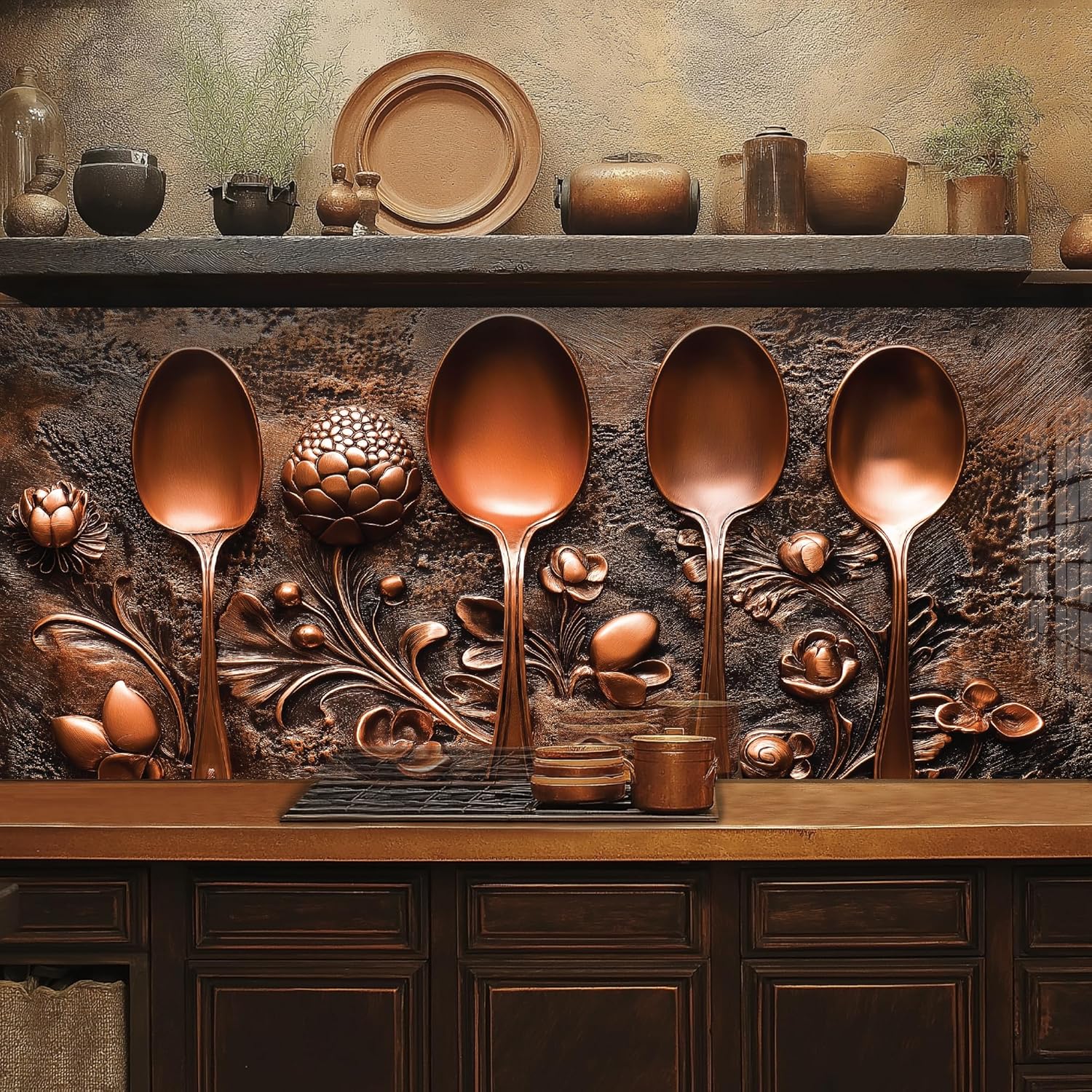 Roggmard Backsplash for Kitchen Wall, Behind Stove Wall Protector, Tree of Life Tempered Glass Splashback Tile, Splash Guard for Bathroom Sink (30''W x 14''H)