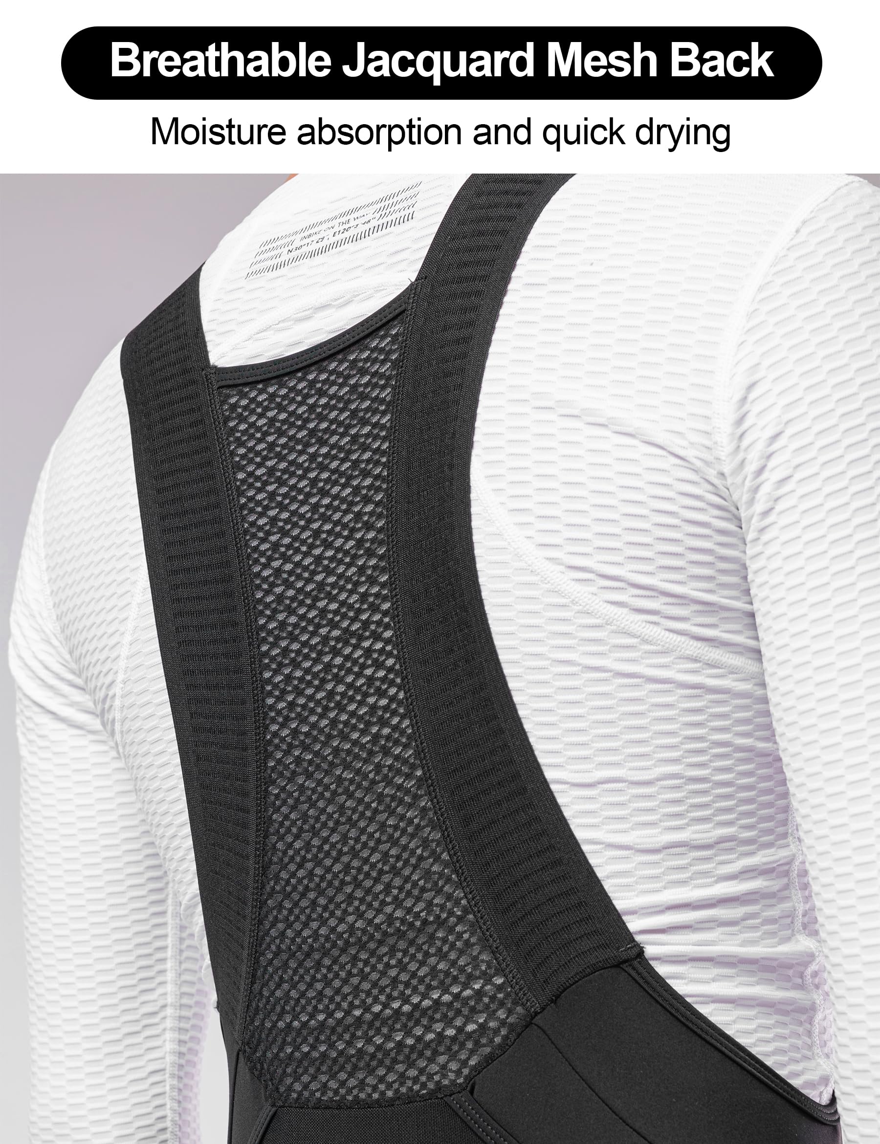 INBIKE Cuissard à Bretelles d'hiver pour Hommes 5°C-15°C Cuissard à Bretelles de Cyclisme avec Poches en Polaire Thermique Pantalon de Cyclisme Coupe-Vent en 3D Gel Réfléchissant