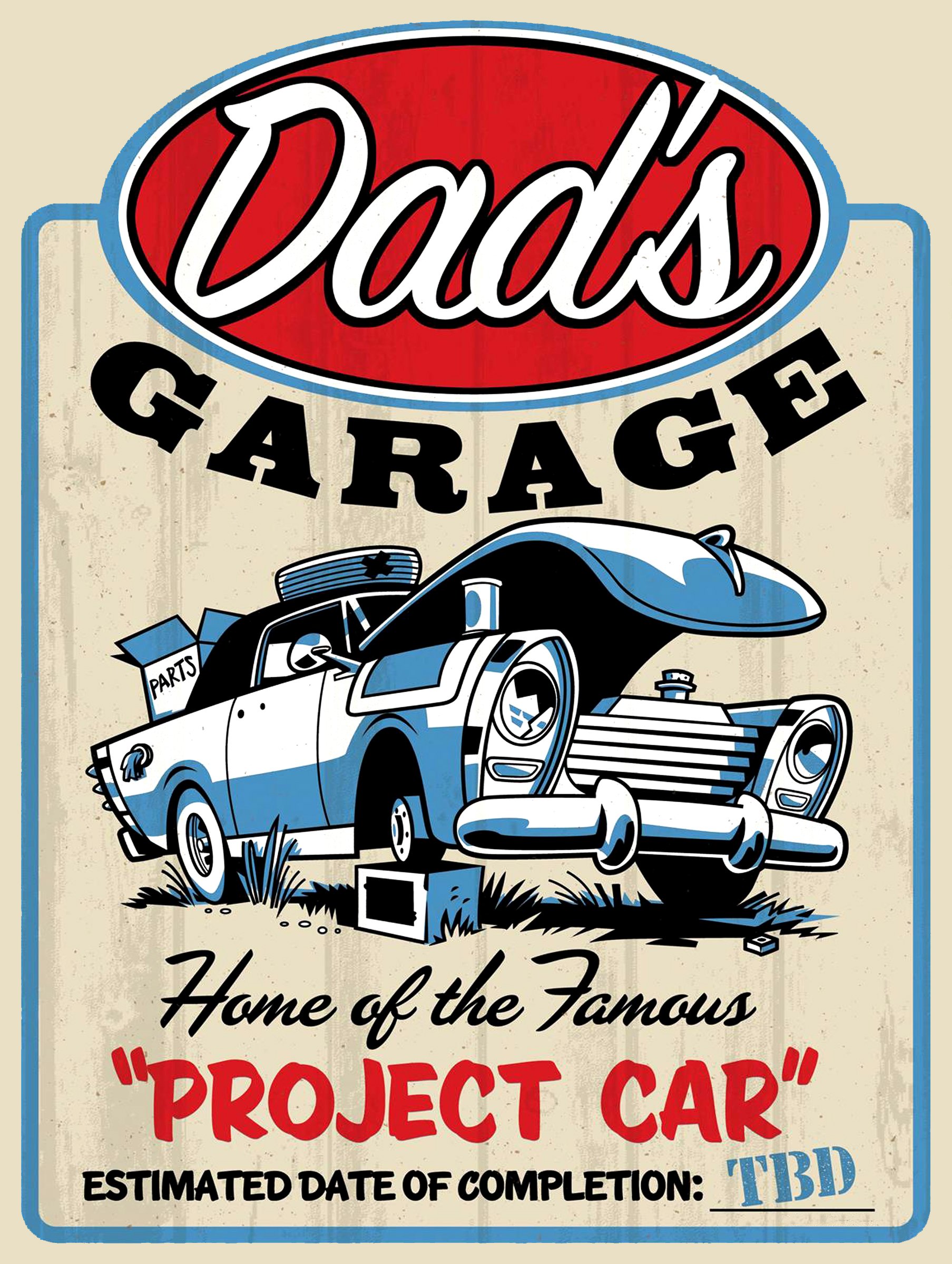 Shawprint Limited Dads Garage Metal Tin Wall Art Sign/Plaque Novelty Gift (8" x 6" (200mm x 150mm))