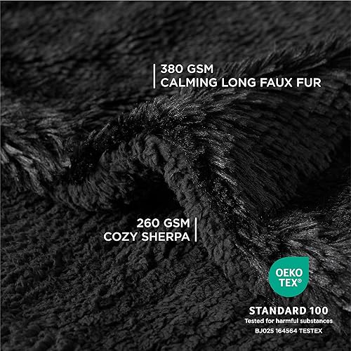 Miniatura 2 de Bedsure Mantas impermeables para perros grandes  Manta calmante de gatos para cama, protector lavable, manta larga de piel sintética para cachorros,