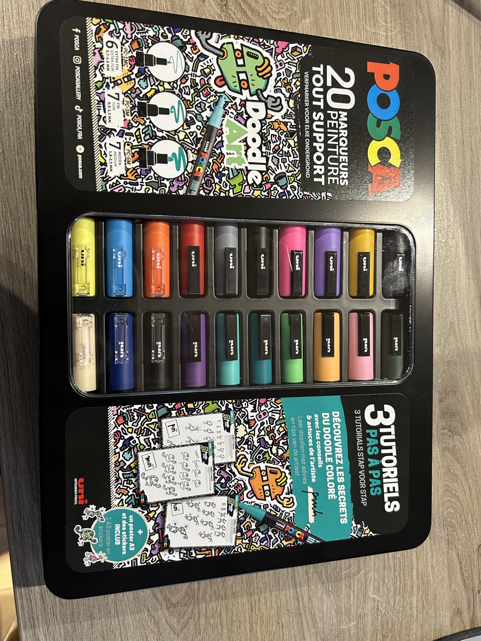 POSCA Maletín 20 rotuladores Doodle Art