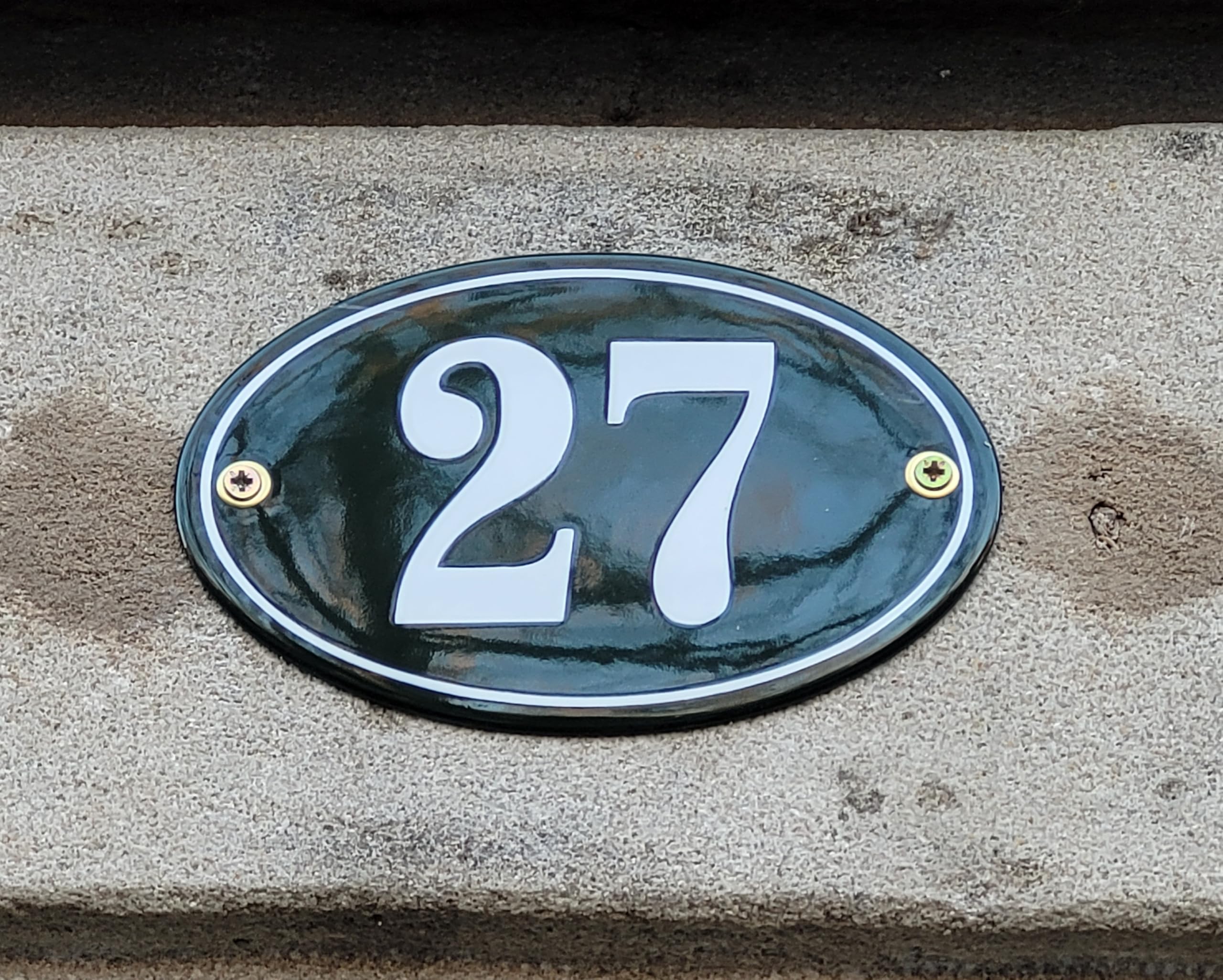 Hausnummer Hausnummernschild Emaille 10x15 cm Oval mit Wunschnummer Hausschild, Vorbohrungen, Personalisierte, Hausnummernschilder, Türschild, Wunschtext