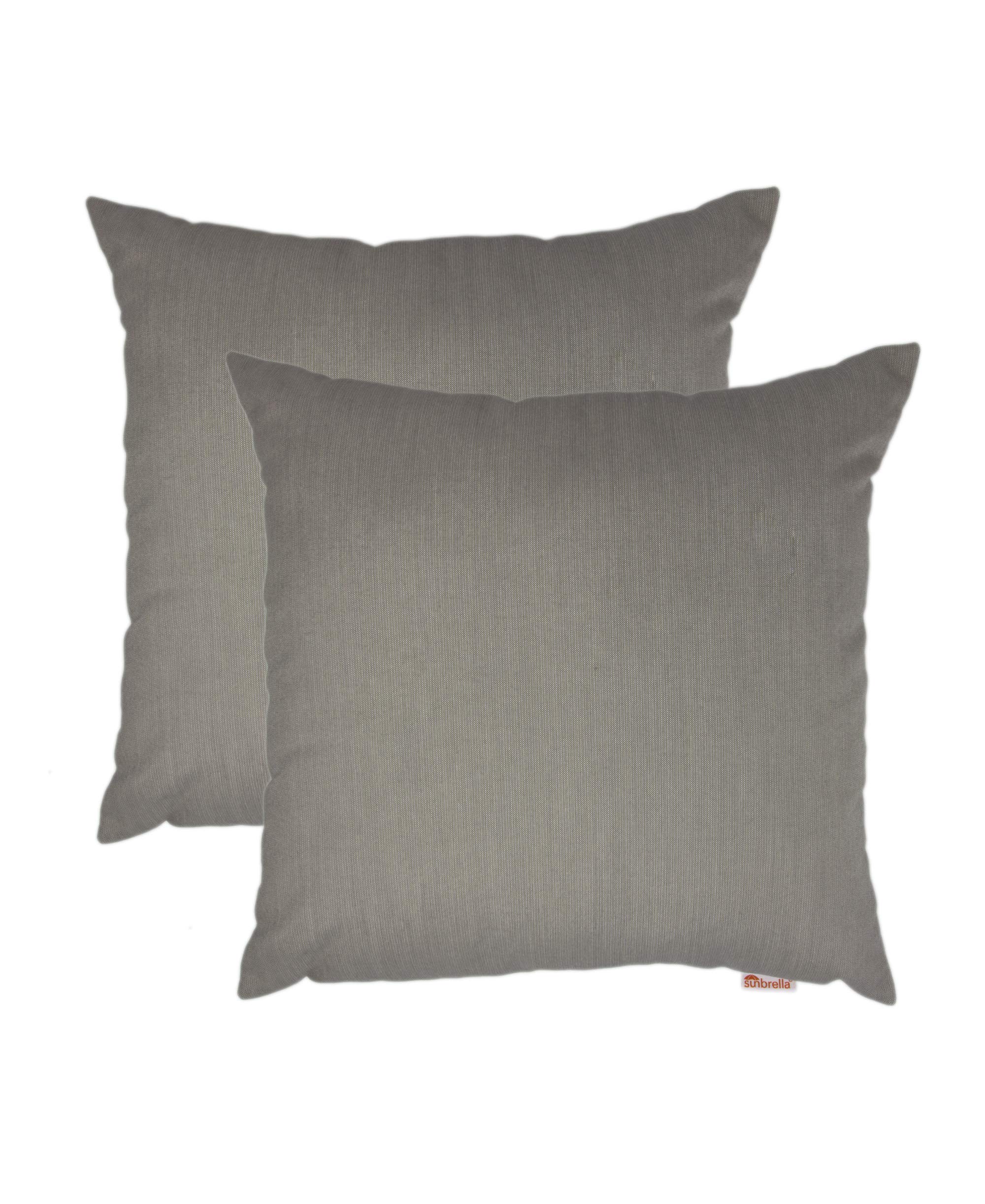 Austin Horn Classics Sunbrella Spectrum Pillow Cover Set, Beautiful Cushion Covers Bed & Living Room, Throw Pillow Cases, Indoor/Outdoor Durable Use Covers (Dove, Square, 20