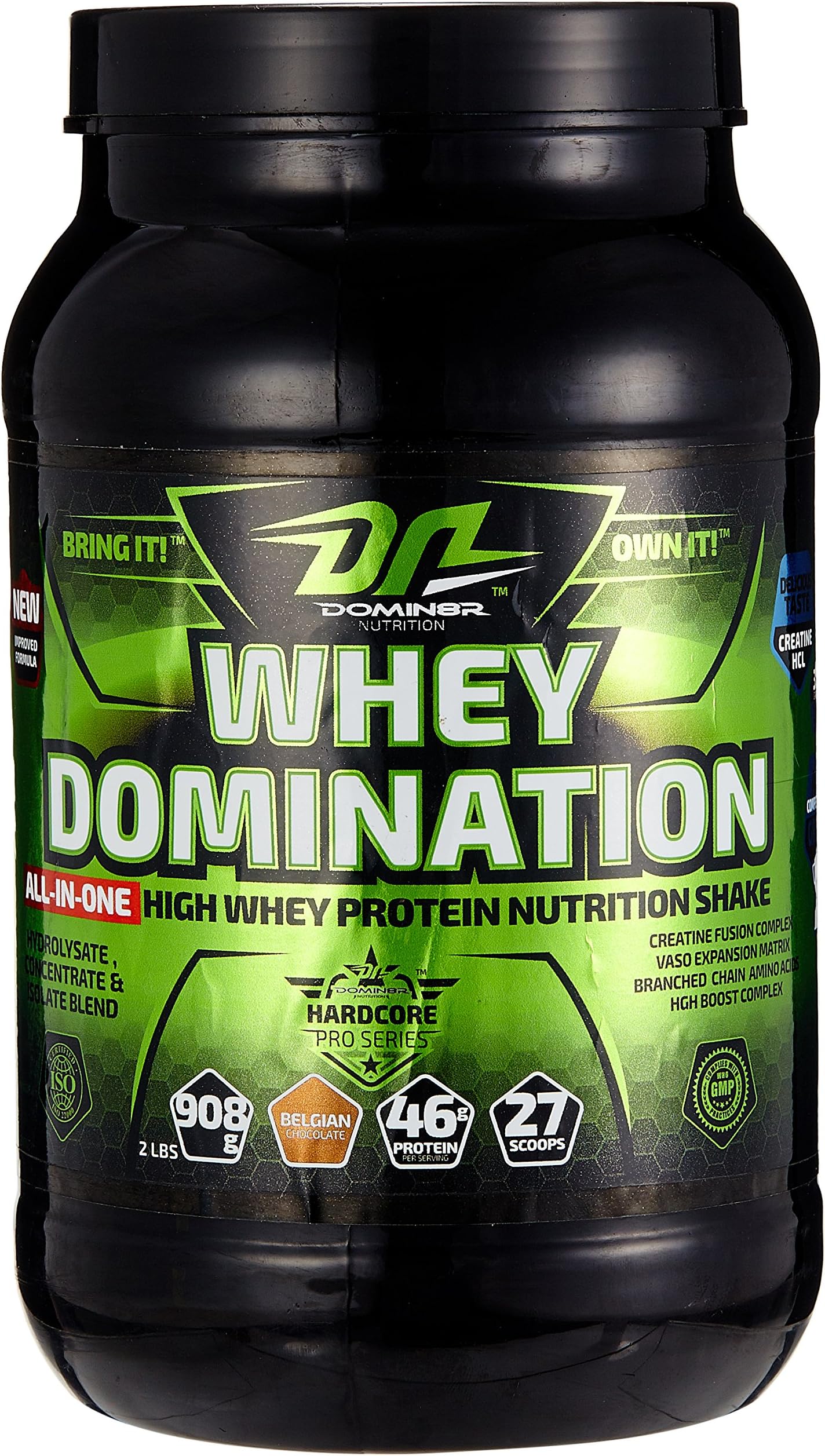 DN DOMIN8R Whey Domination All-in-One, 2 Lbs (908g) (Belgian Chocolate)