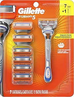 Gillette Fusion5 Mens Razor, Includes 1 Handle, 7 Razor Blade Refills