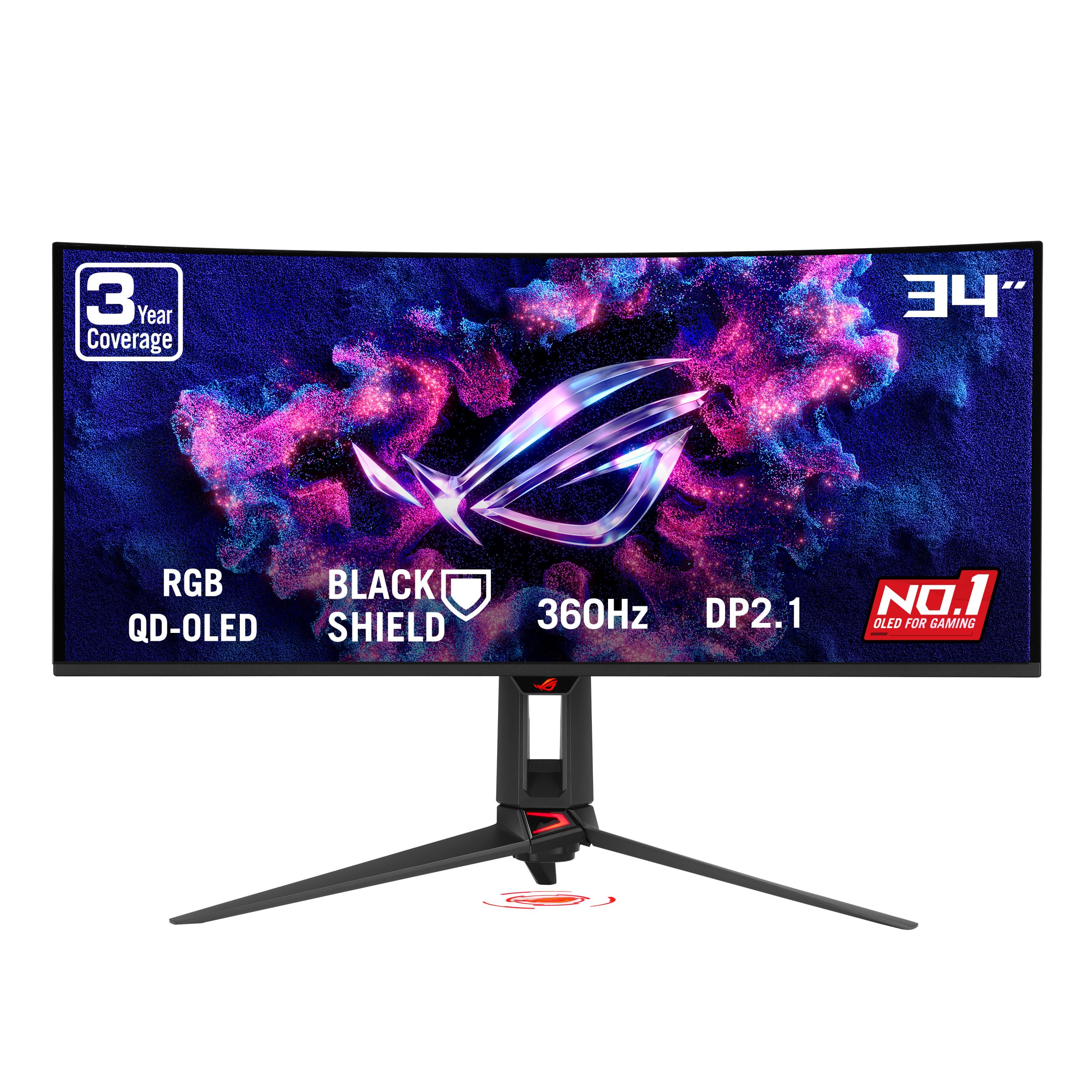 ASUS ROG SWIFT OLED PG34WCDN, Monitor Gaming da 34" 4K QD-OLED, Nero | (3440 x 1440), 360Hz, 0,03ms (GTG), Pellicola in Grafene, G-SYNC, Care Pro, Sensore Neo Proximity, HDR 500