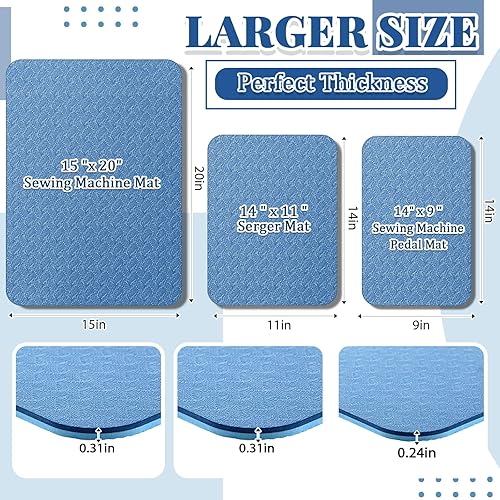 Miniatura 78 de 3 tapetes silenciadores para máquina de coser, tapete para máquina de coser, almohadilla de goma antideslizante que se mantiene en su lugar para Rosa